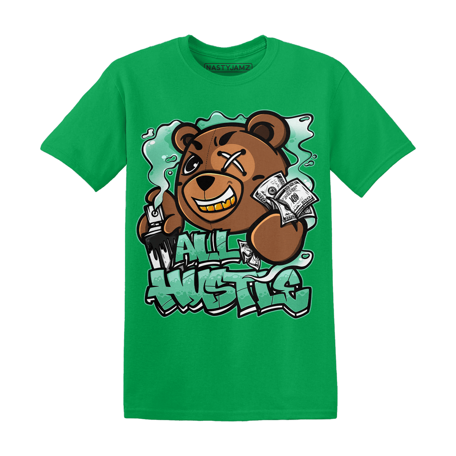 High OG Green Glow 1s T Shirt Match BER Hustle All Day - NastyJamz