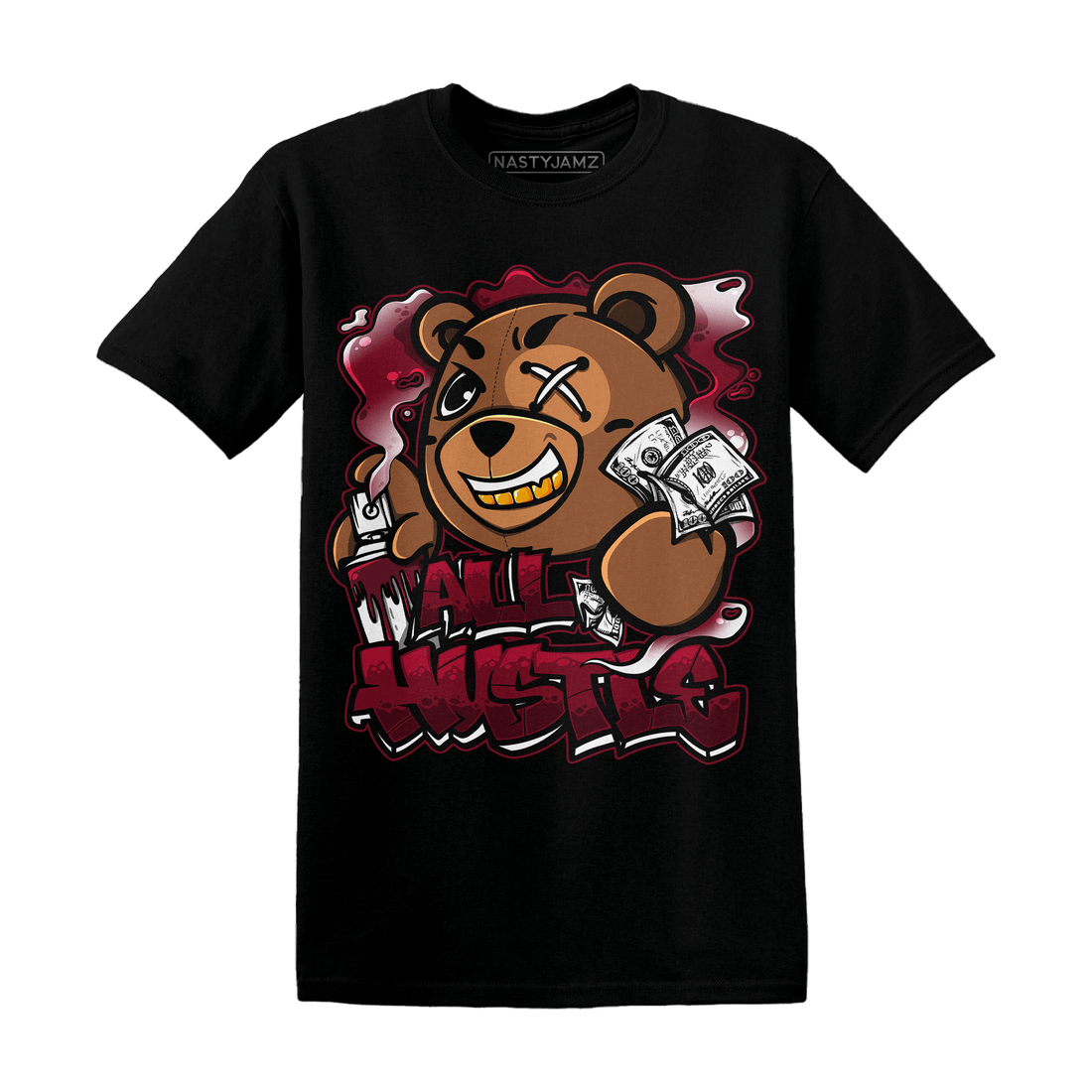 High White Team Red 1s T Shirt Match BER Hustle All Day - NastyJamz