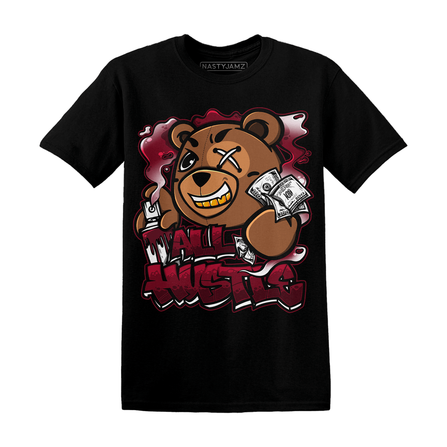 High White Team Red 1s T Shirt Match BER Hustle All Day - NastyJamz