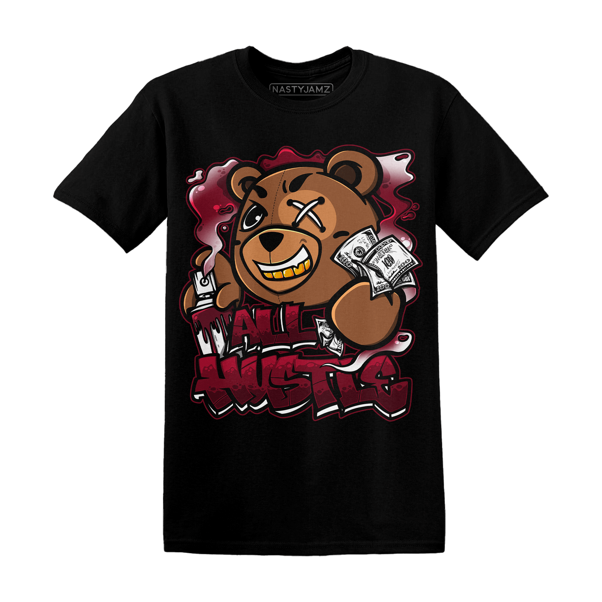 High White Team Red 1s T Shirt Match BER Hustle All Day - NastyJamz