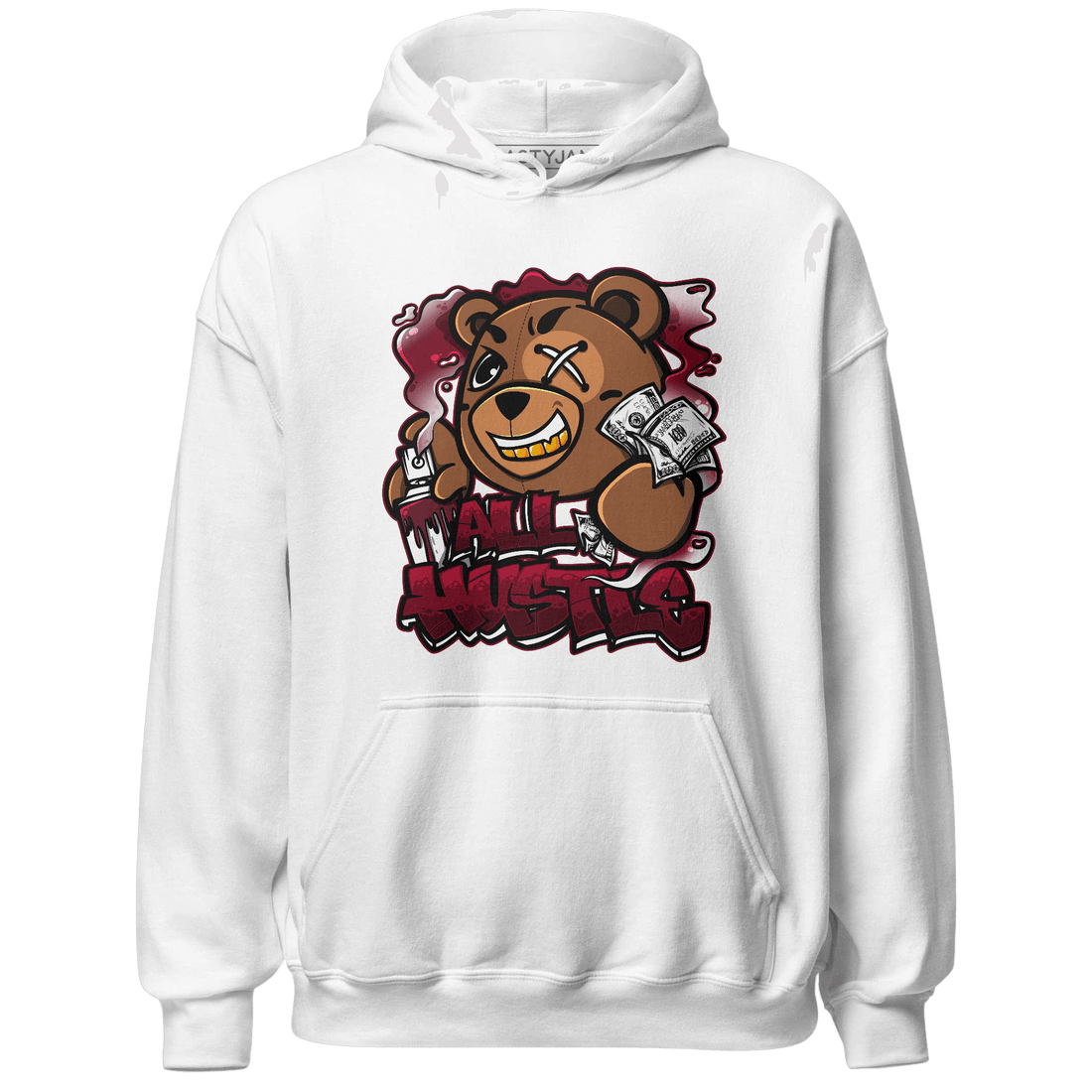 High White Team Red 1s Hoodie Match BER Hustle All Day - NastyJamz