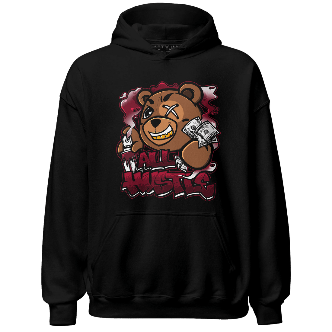 High White Team Red 1s Hoodie Match BER Hustle All Day - NastyJamz