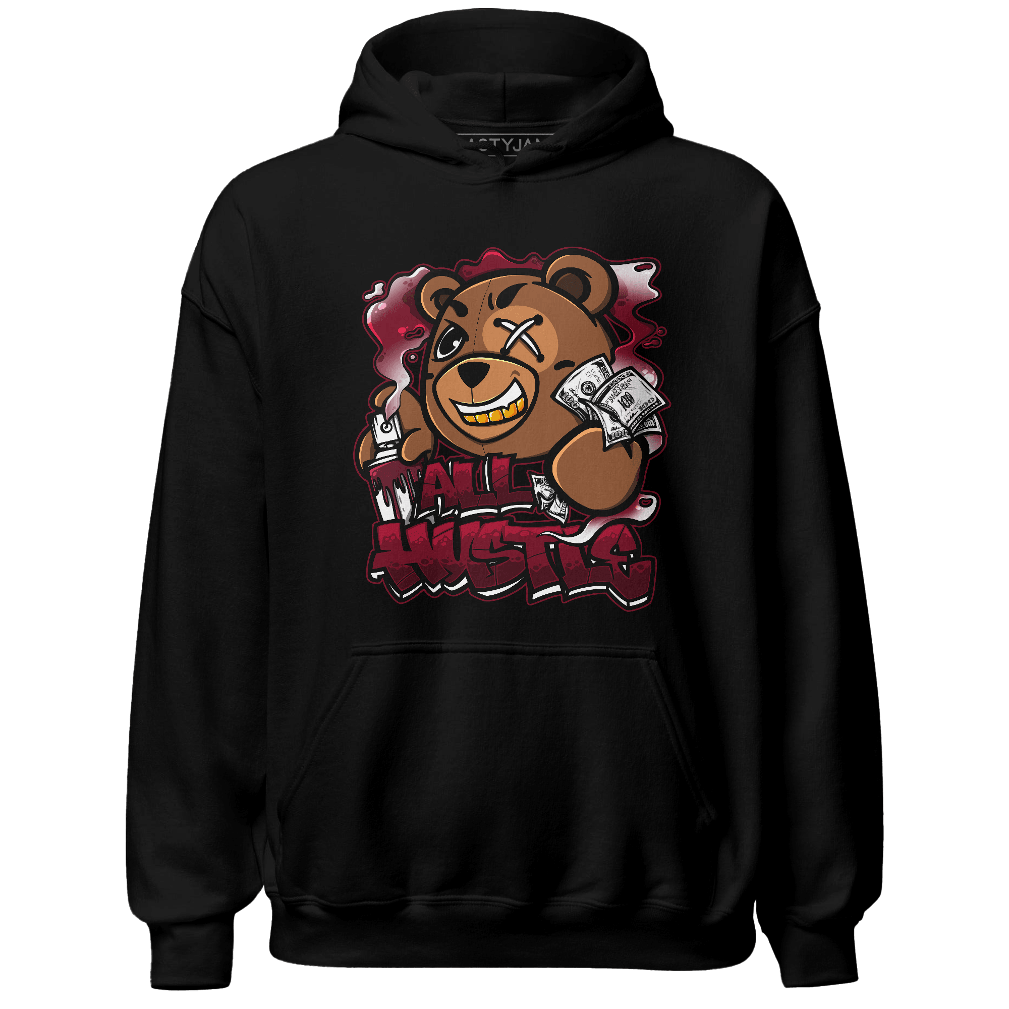 High White Team Red 1s Hoodie Match BER Hustle All Day - NastyJamz