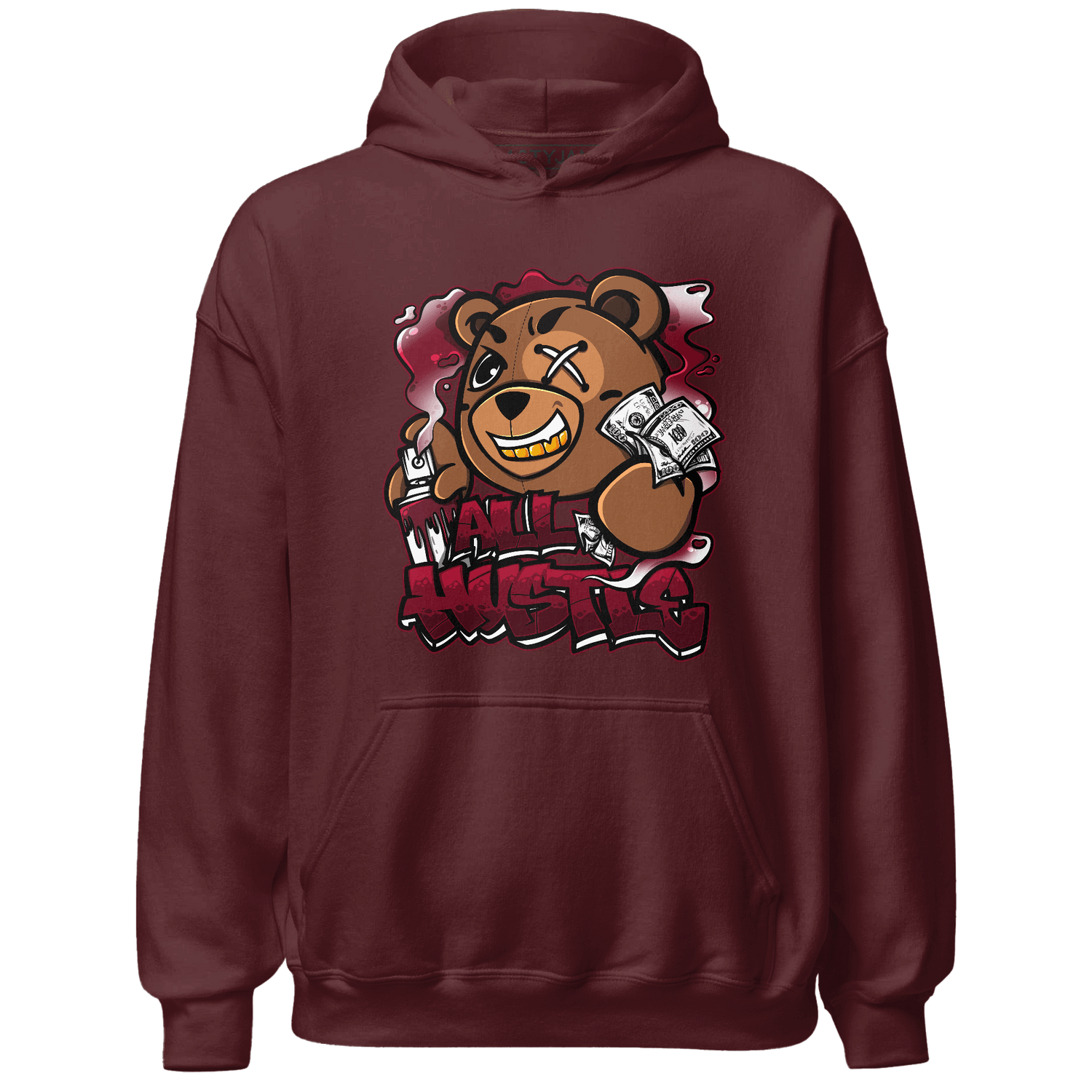 High White Team Red 1s Hoodie Match BER Hustle All Day - NastyJamz