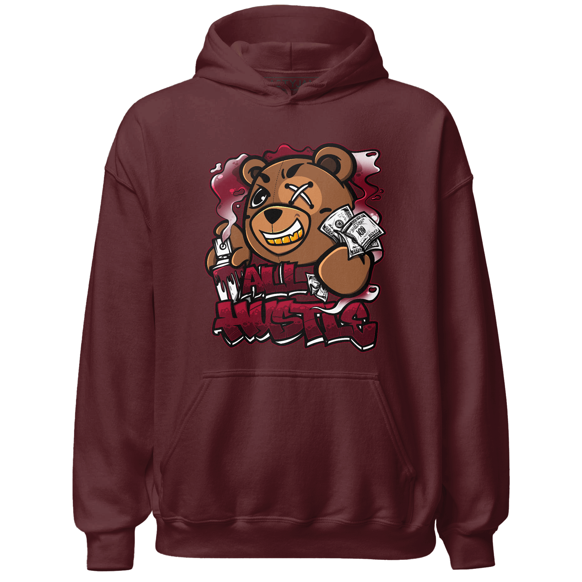 High White Team Red 1s Hoodie Match BER Hustle All Day - NastyJamz