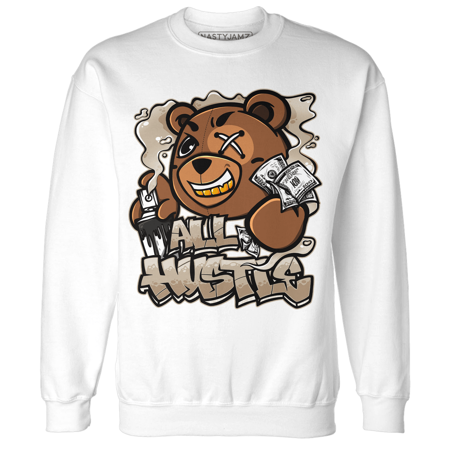 Latte 1s Sweatshirt Match BER Hustle All Day - NastyJamz