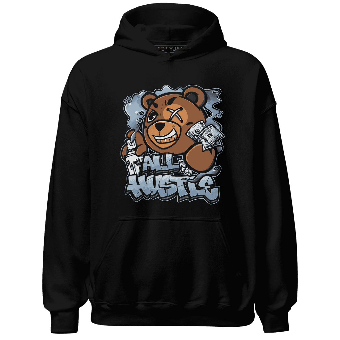 Mid Diffused Blue Grey 1s Hoodie Match BER Hustle All Day - NastyJamz