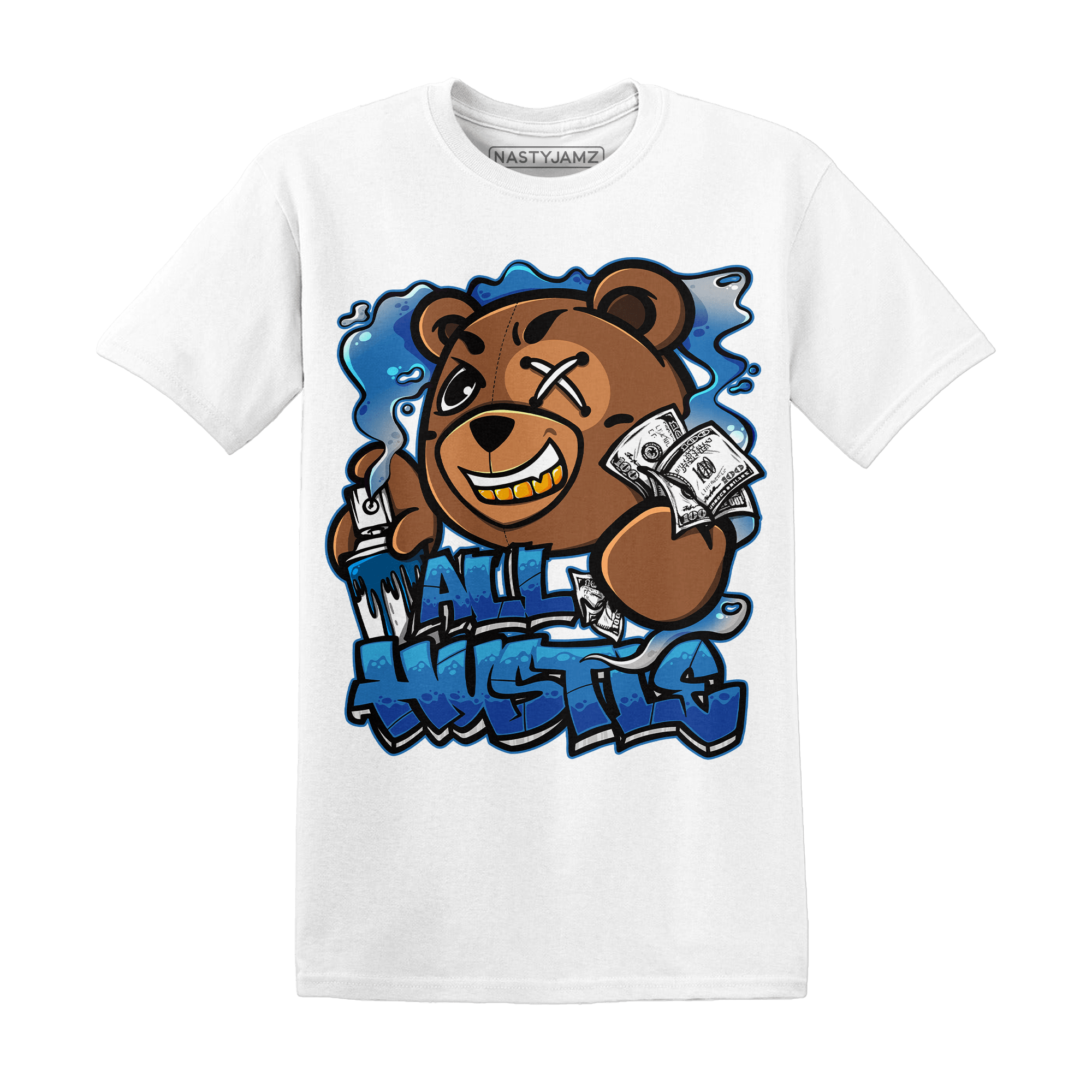 Industrial Blue 4s T Shirt Match BER Hustle All Day - NastyJamz