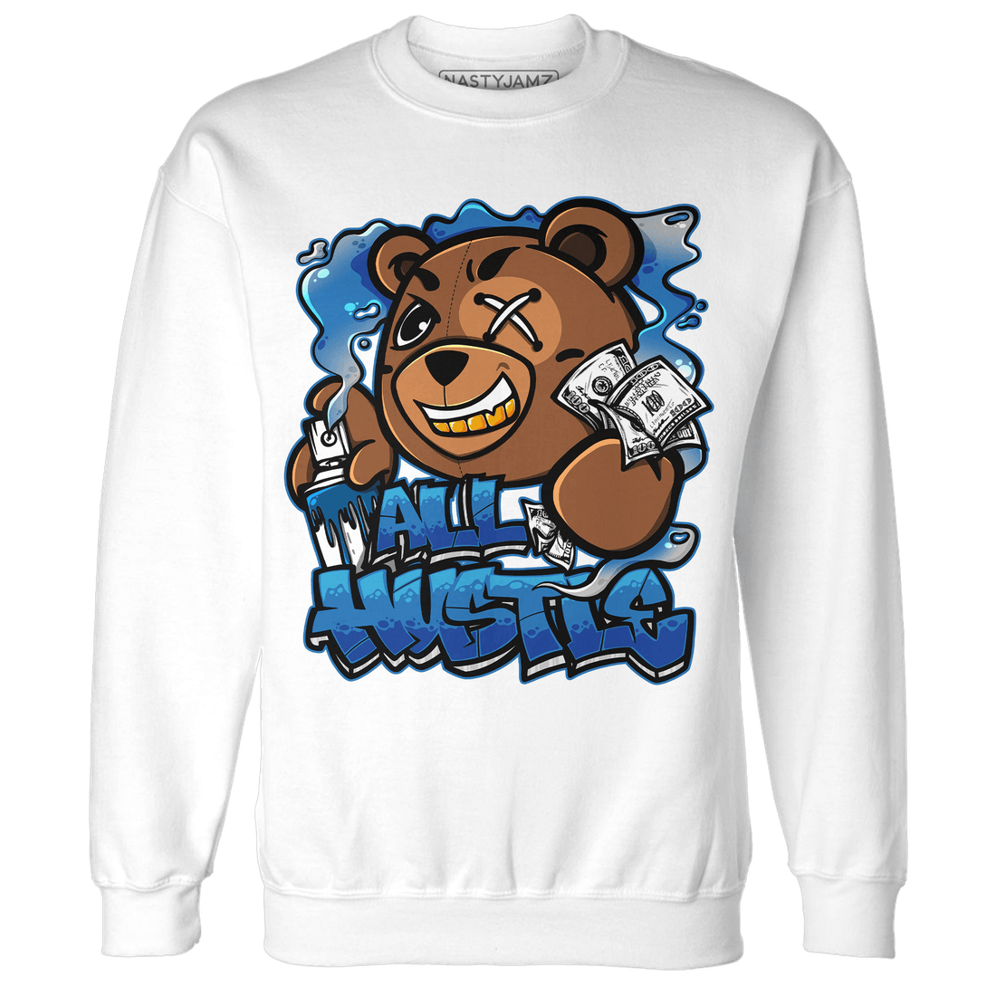 Industrial Blue 4s Sweatshirt Match BER Hustle All Day - NastyJamz