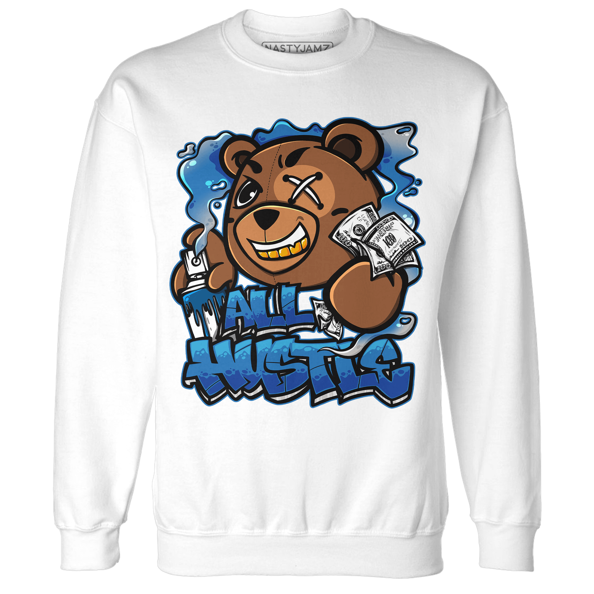 Industrial Blue 4s Sweatshirt Match BER Hustle All Day - NastyJamz