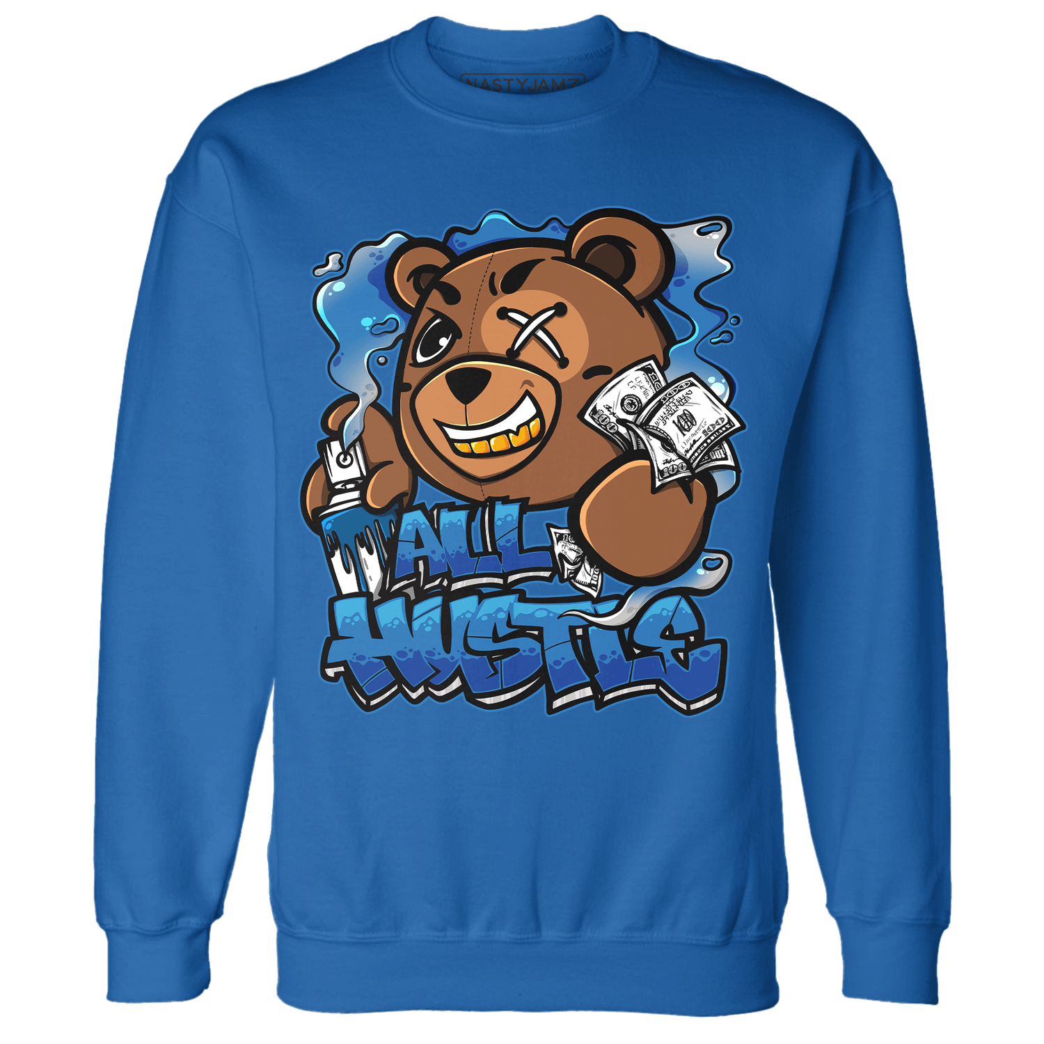 Industrial Blue 4s Sweatshirt Match BER Hustle All Day - NastyJamz