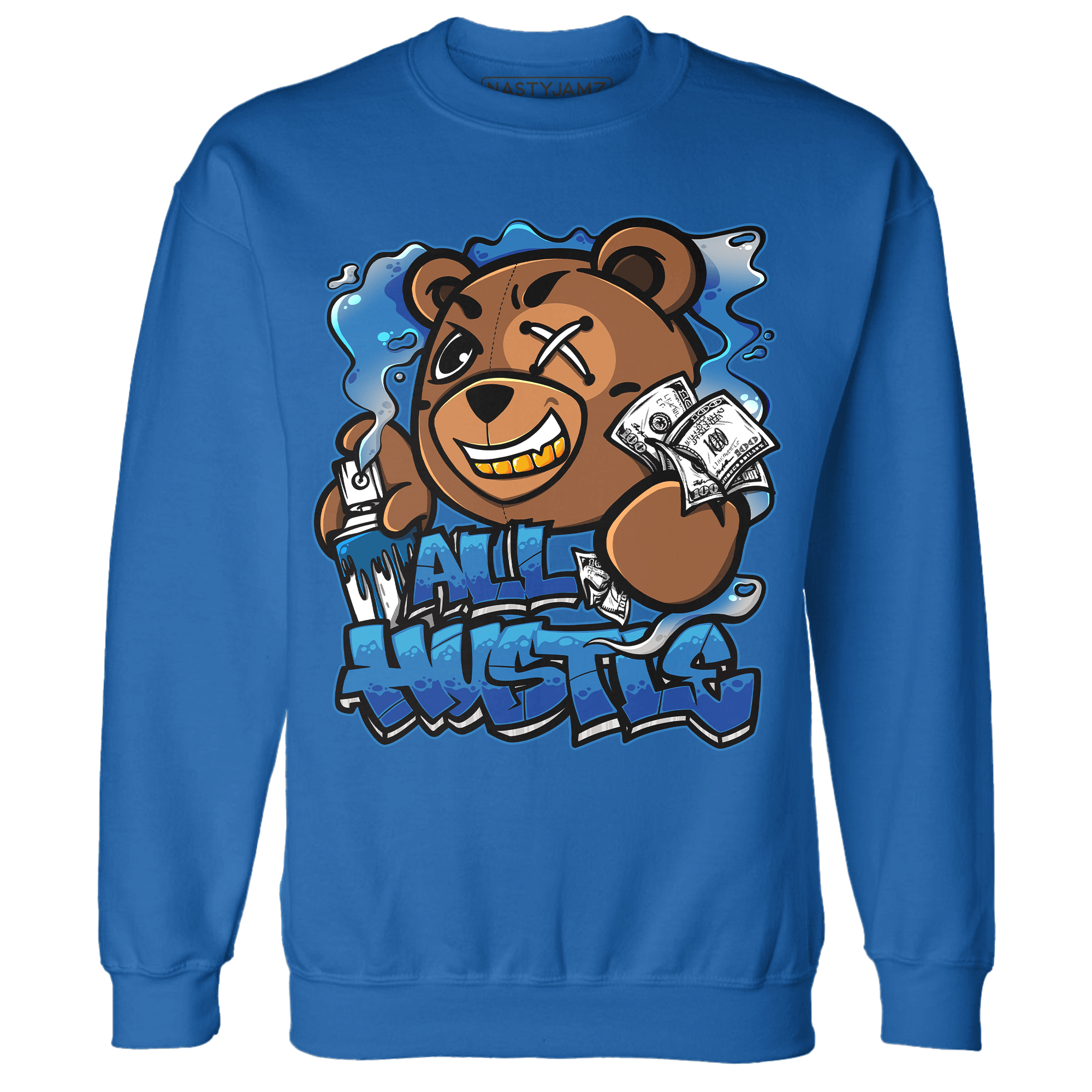 Industrial Blue 4s Sweatshirt Match BER Hustle All Day - NastyJamz
