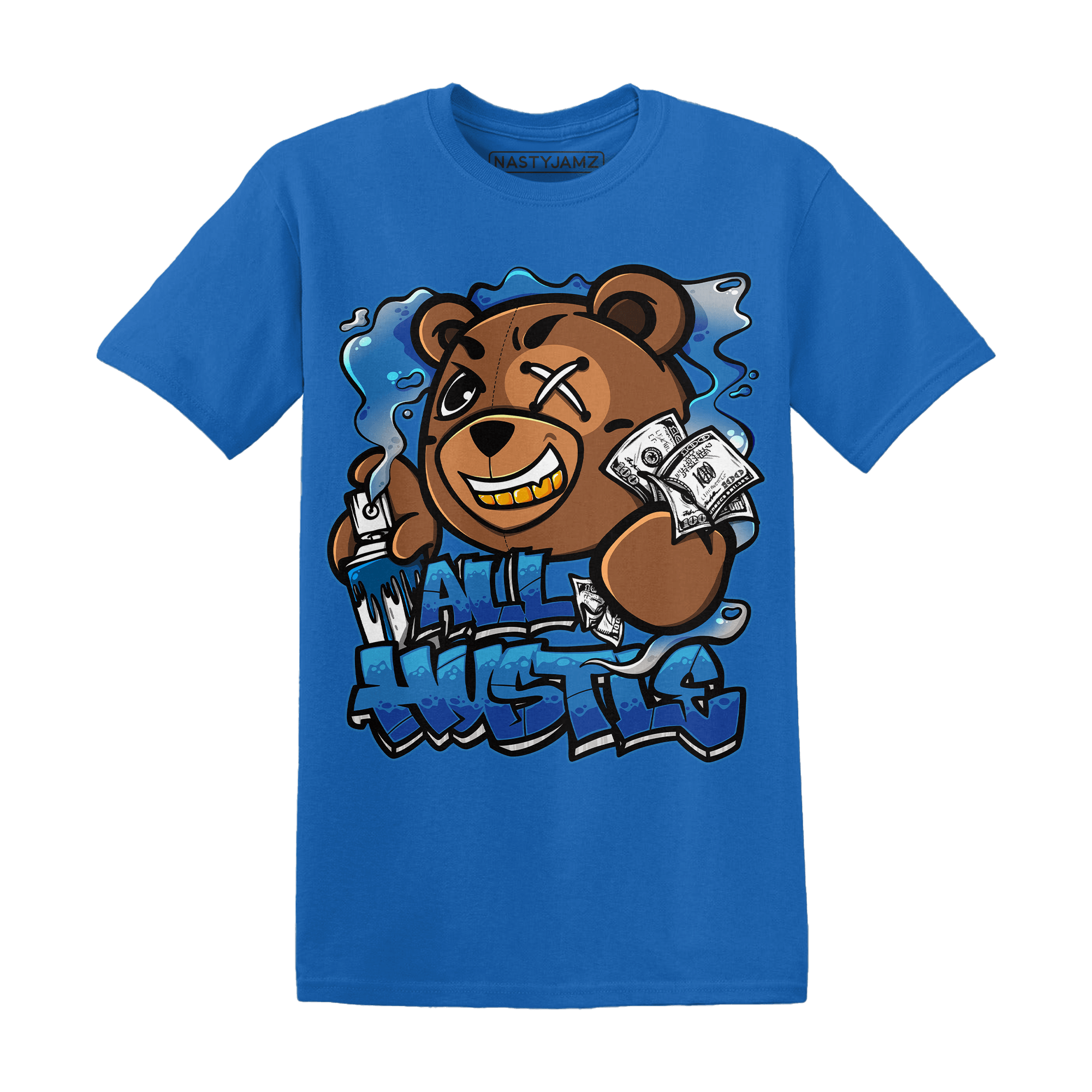 Industrial Blue 4s T Shirt Match BER Hustle All Day - NastyJamz