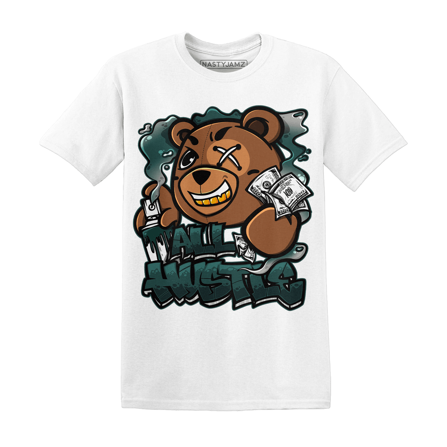 Oxidized Green 4s T Shirt Match BER Hustle All Day - NastyJamz