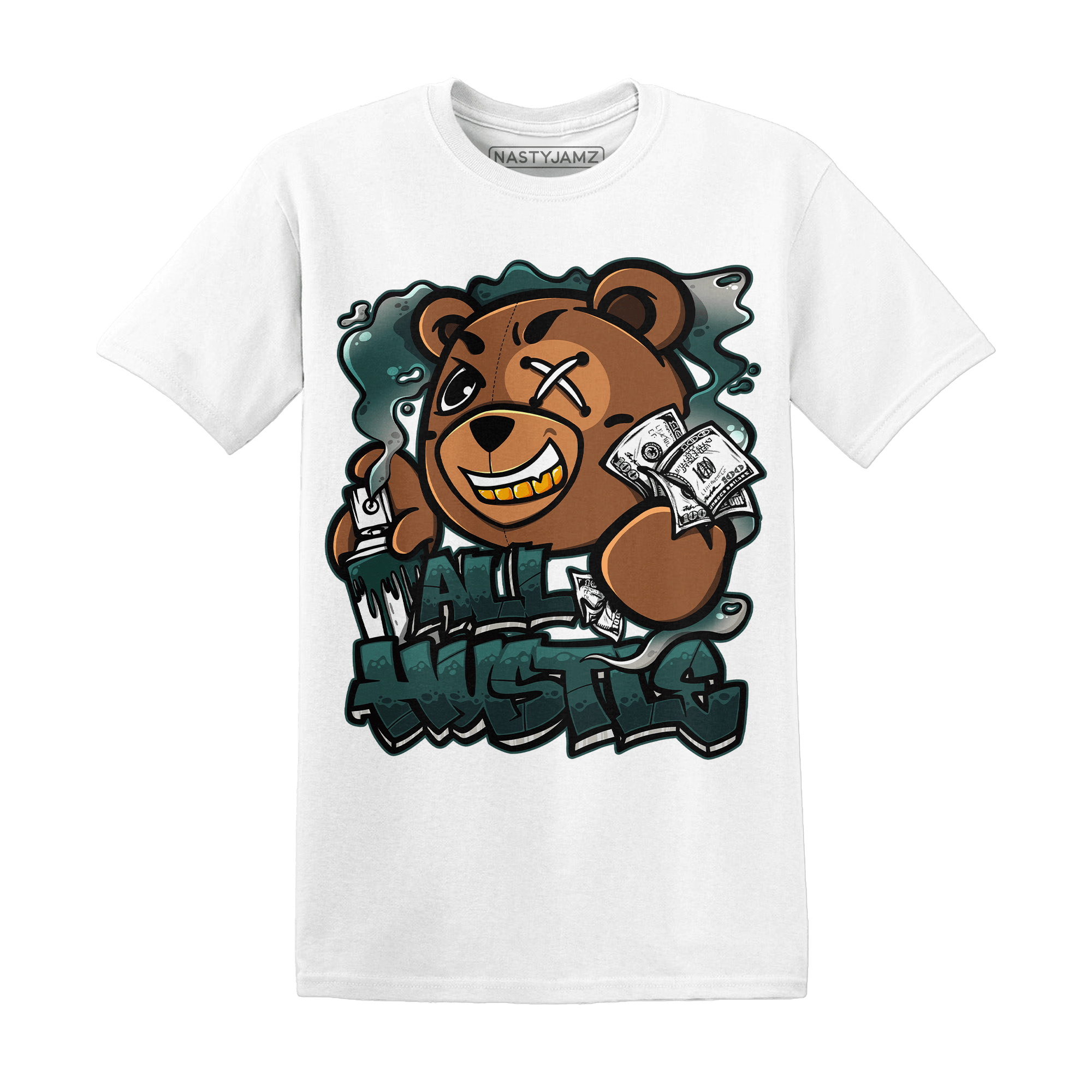 Oxidized Green 4s T Shirt Match BER Hustle All Day - NastyJamz