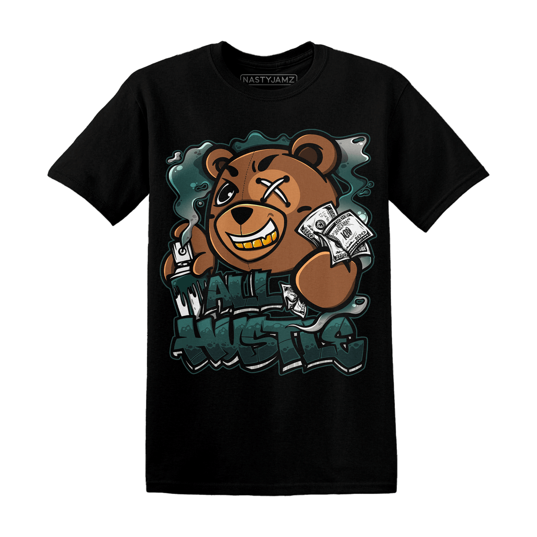 Oxidized Green 4s T Shirt Match BER Hustle All Day - NastyJamz
