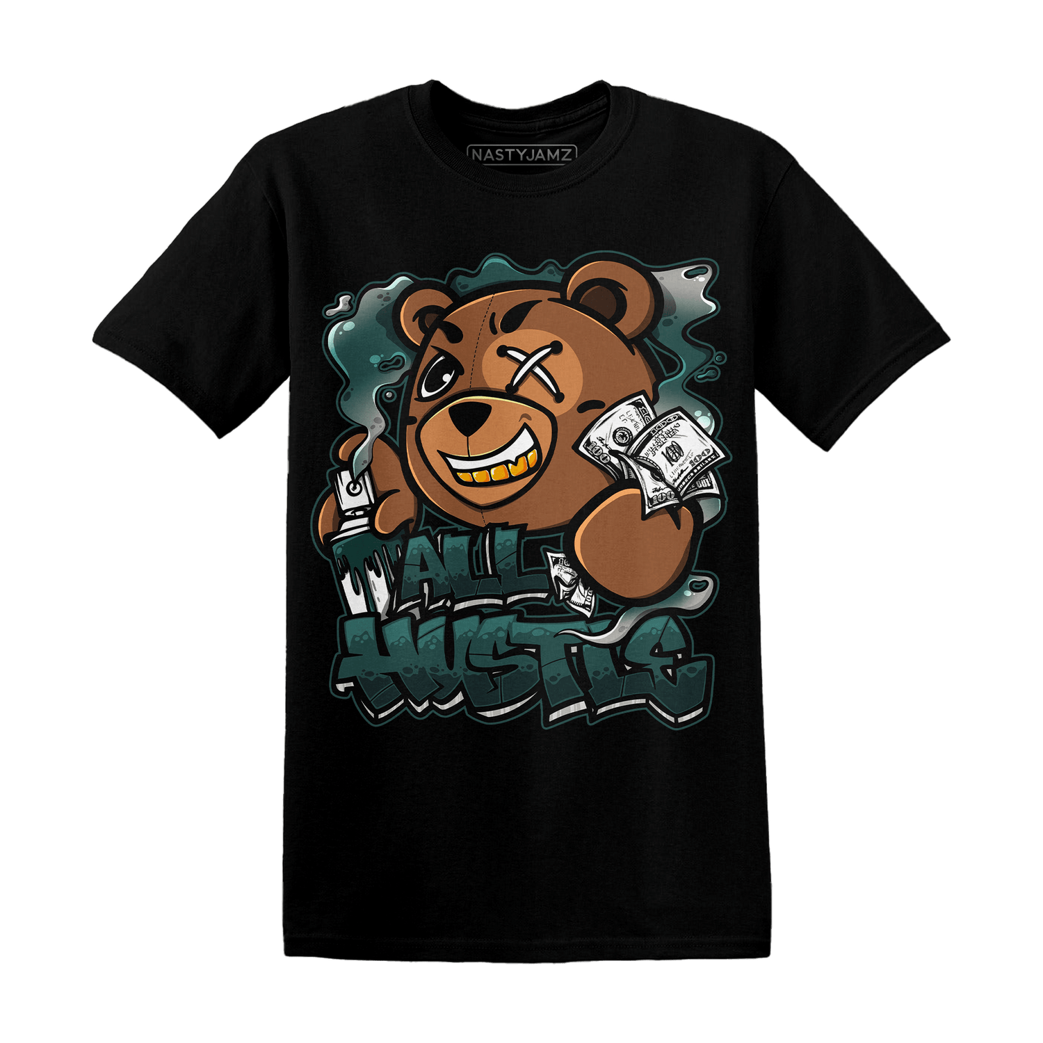 Oxidized Green 4s T Shirt Match BER Hustle All Day - NastyJamz