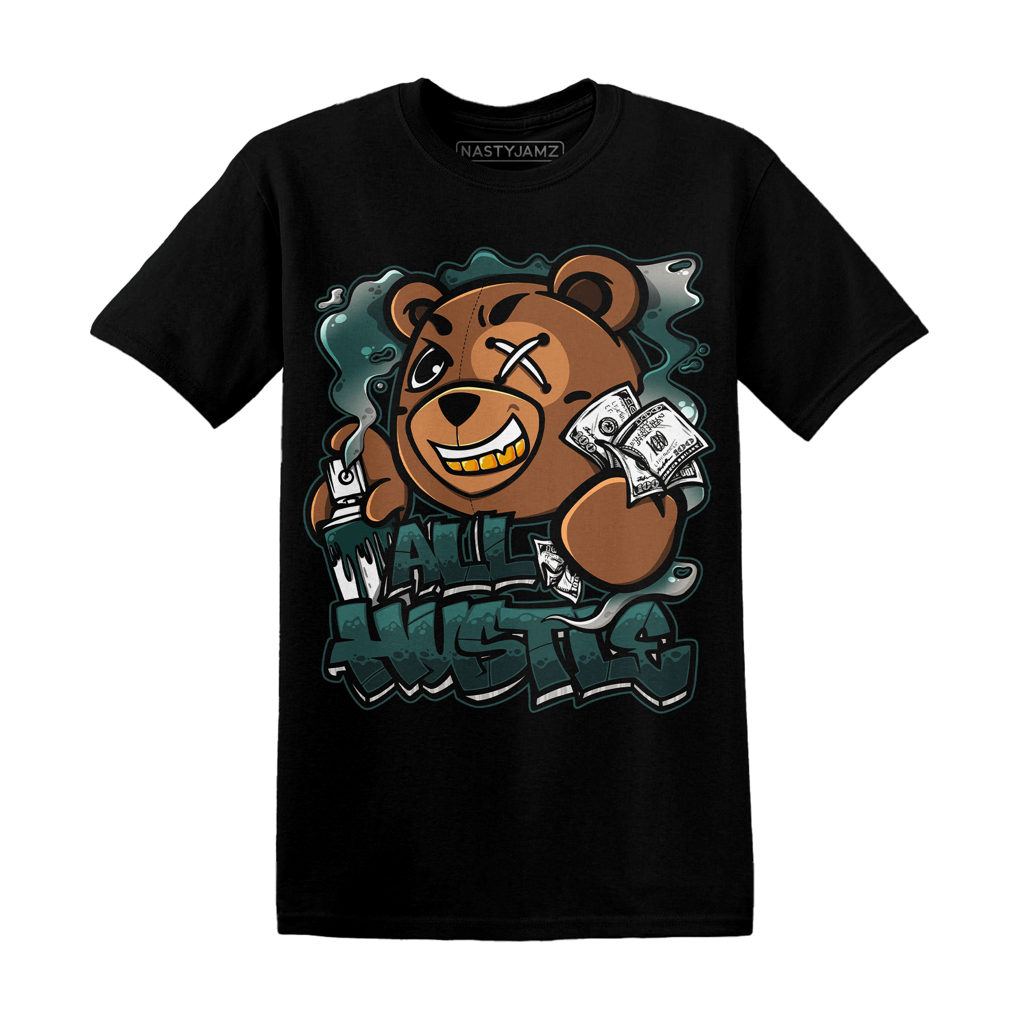 Oxidized Green 4s T Shirt Match BER Hustle All Day - NastyJamz