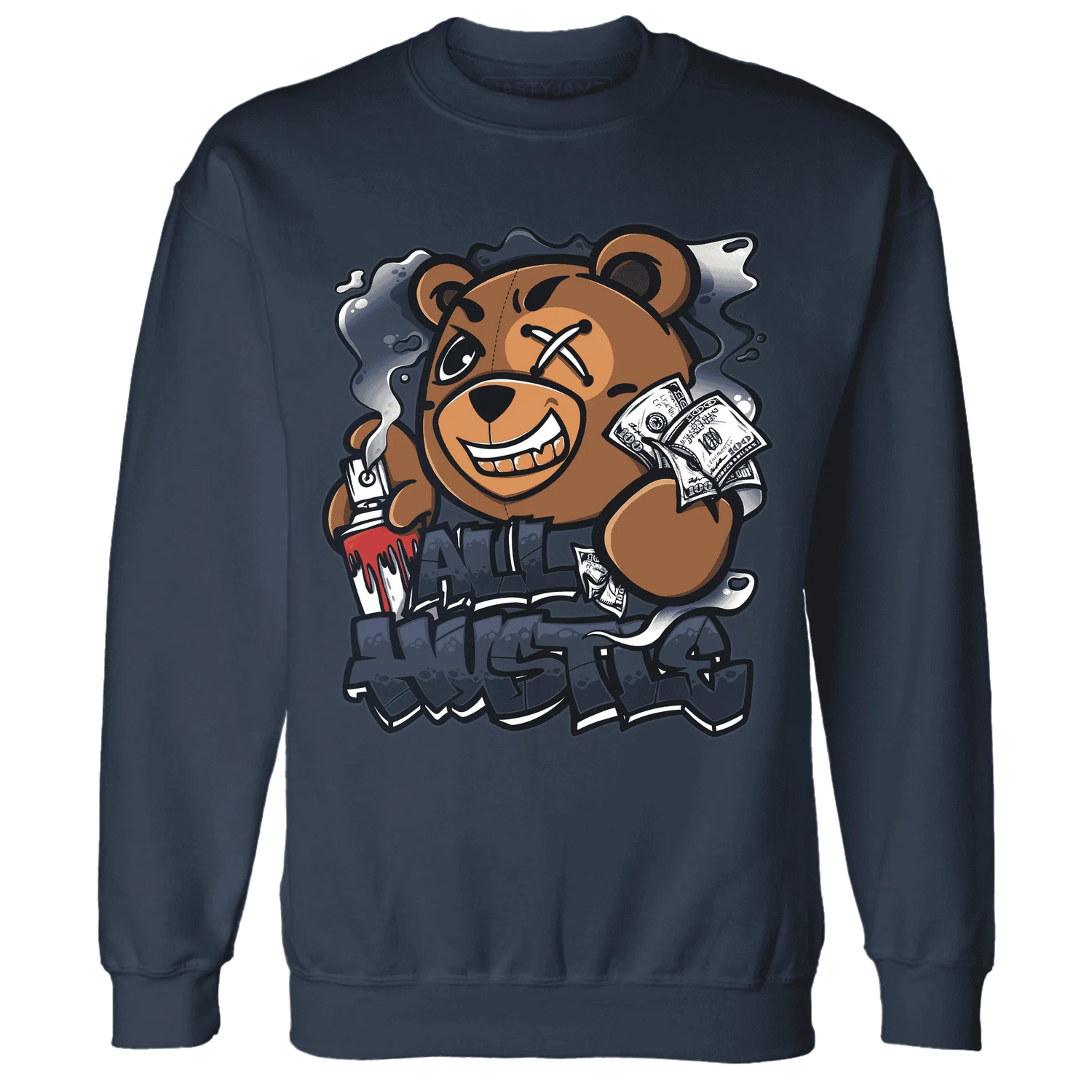 White-Navy-6s-Sweatshirt-Match-BER-Hustle-All-Day