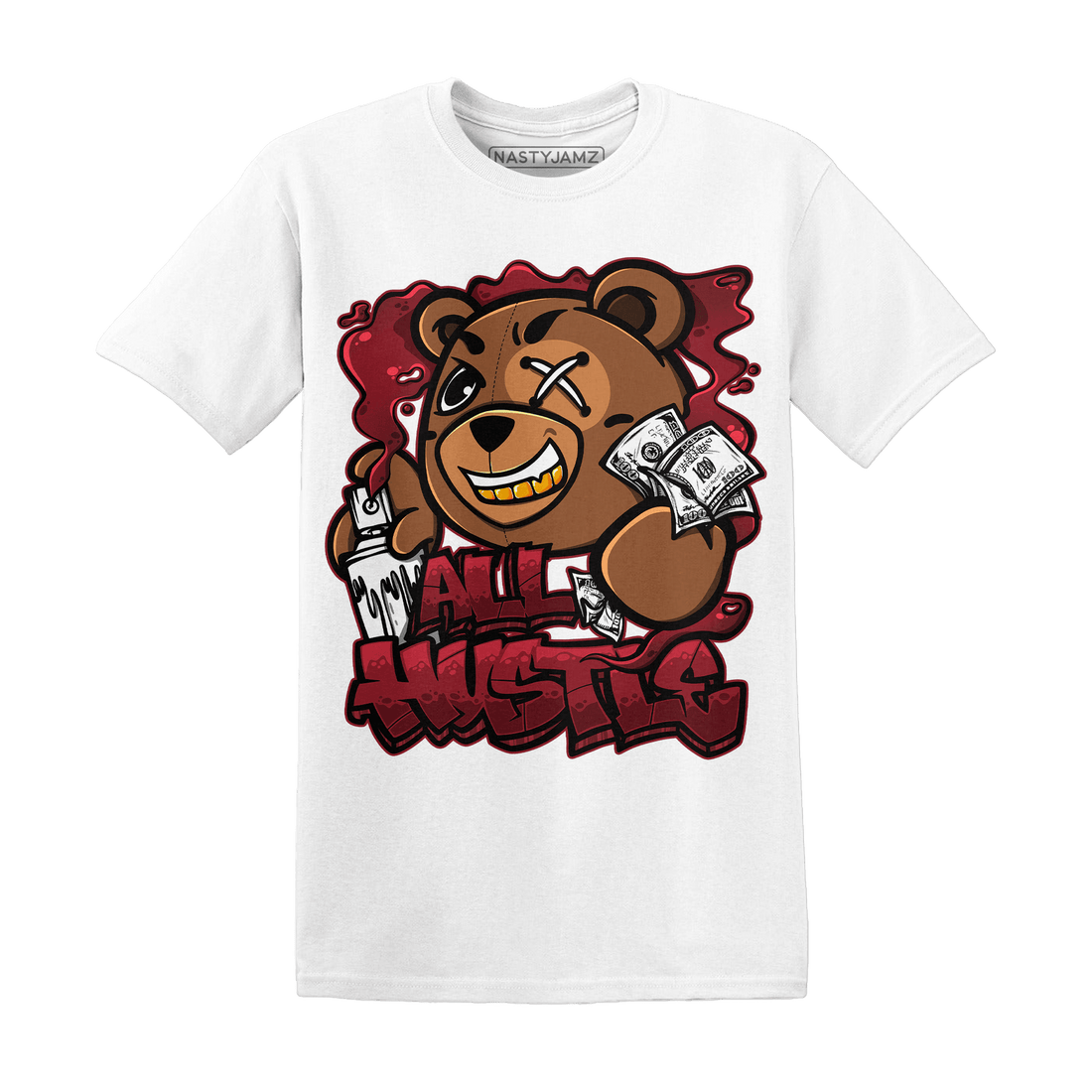 Cherry 12s T Shirt Match BER Hustle All Day - NastyJamz