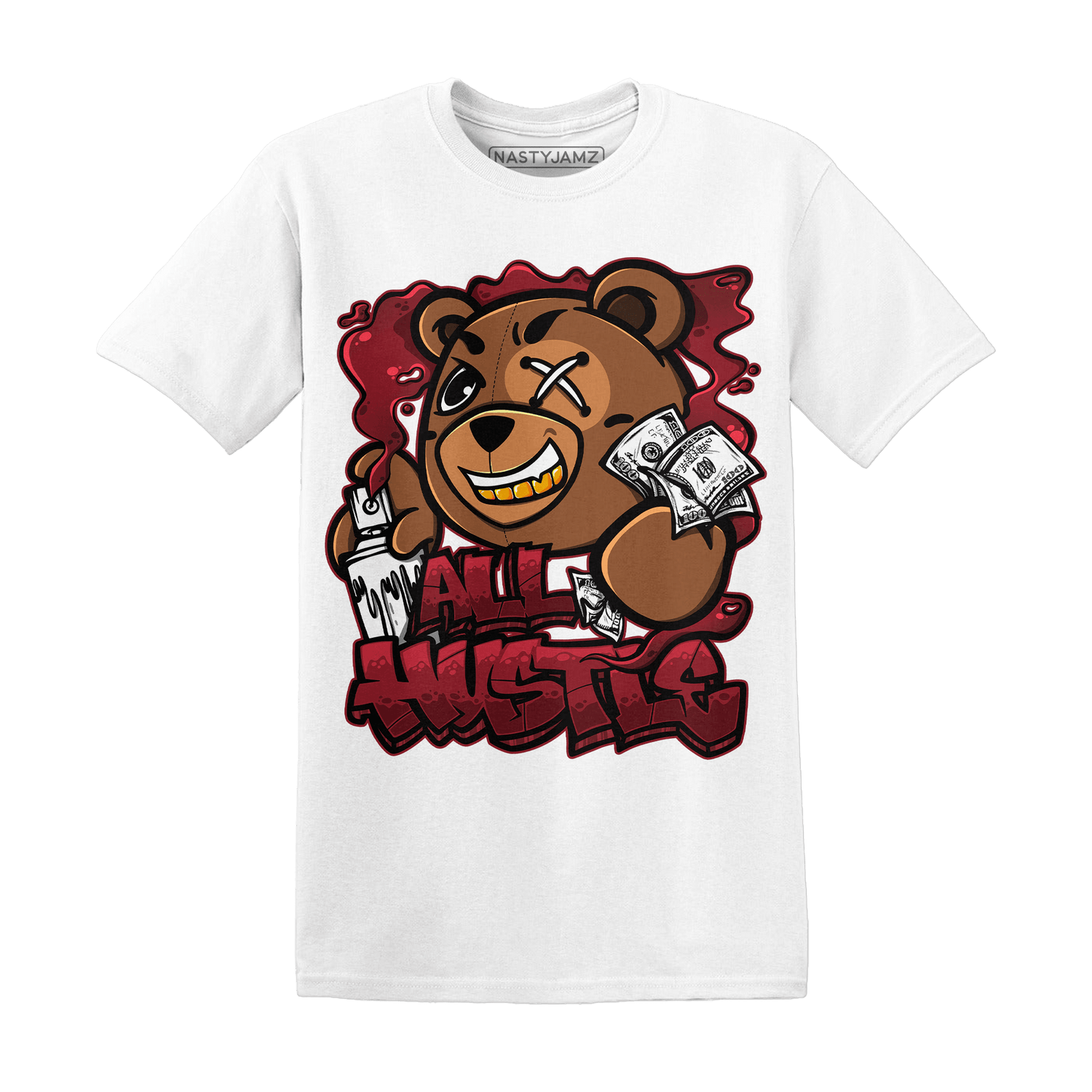 Cherry 12s T Shirt Match BER Hustle All Day - NastyJamz