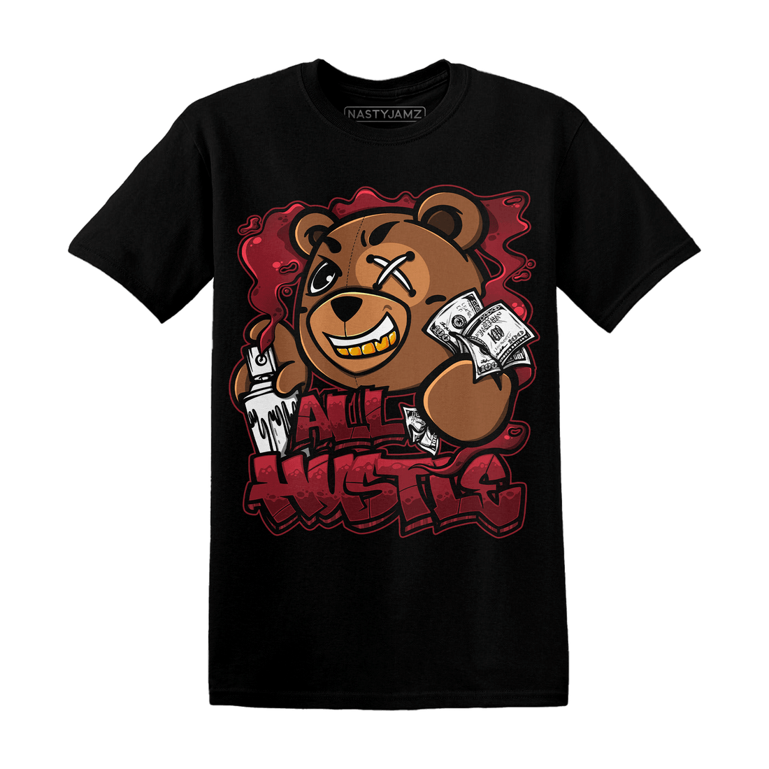 Cherry 12s T Shirt Match BER Hustle All Day - NastyJamz