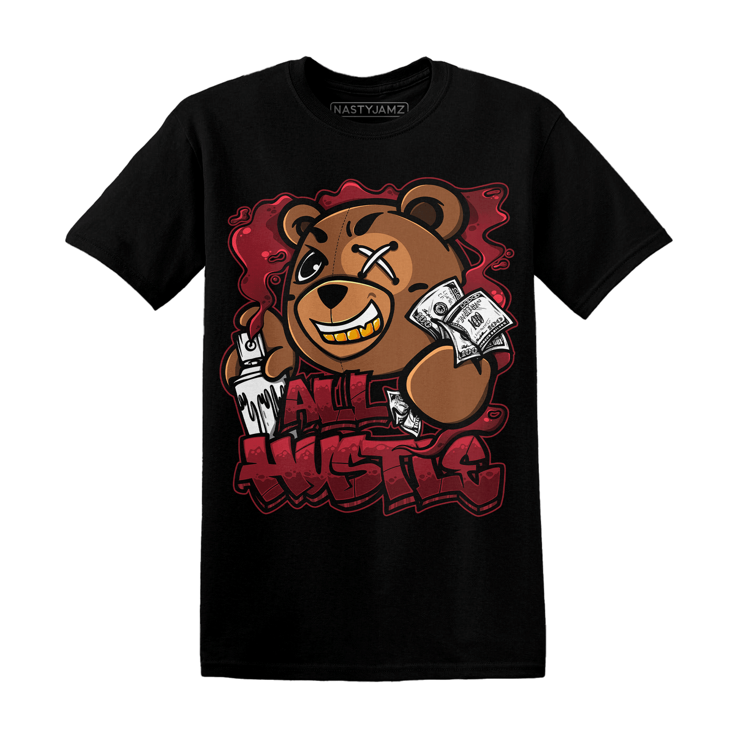 Cherry 12s T Shirt Match BER Hustle All Day - NastyJamz