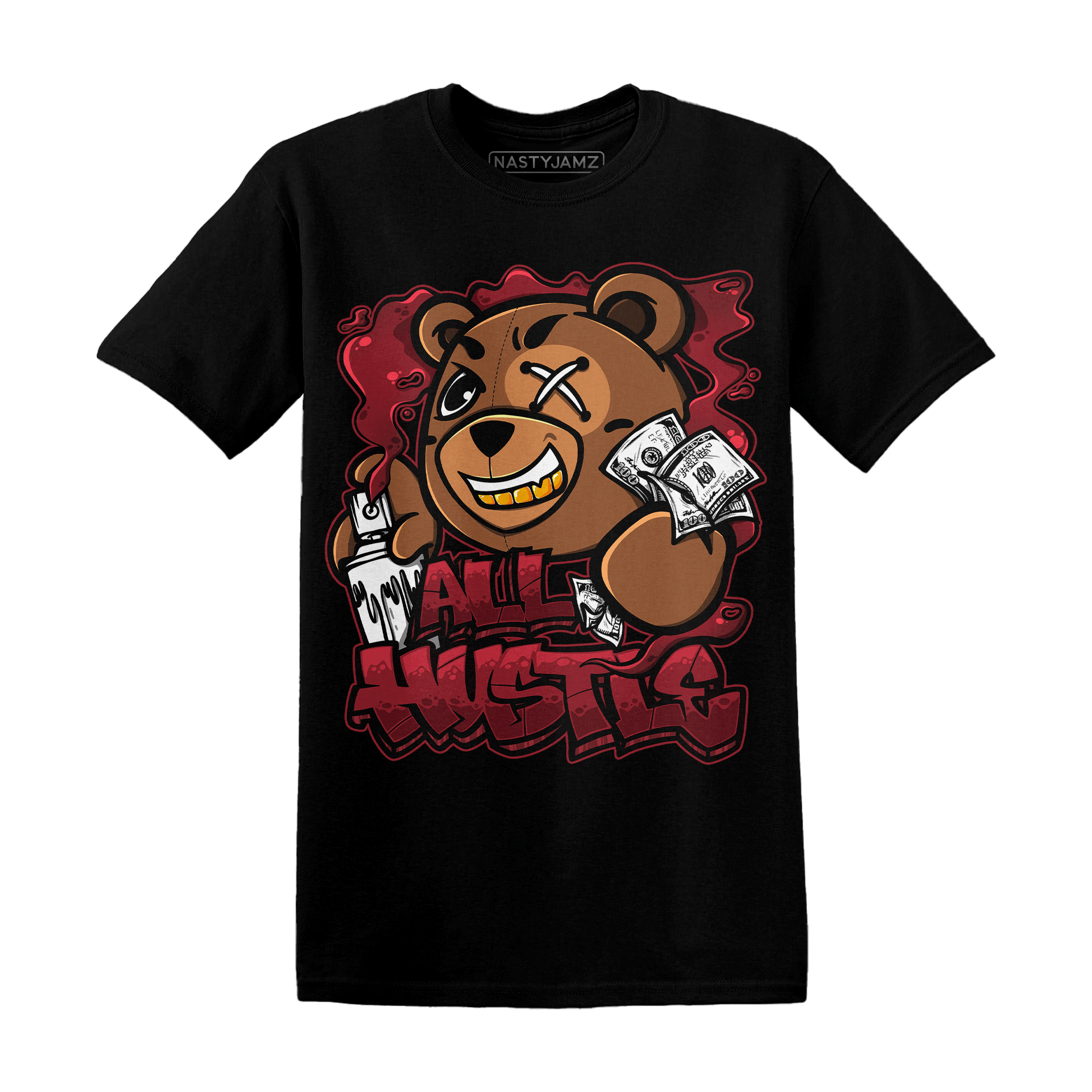 Cherry 12s T Shirt Match BER Hustle All Day - NastyJamz