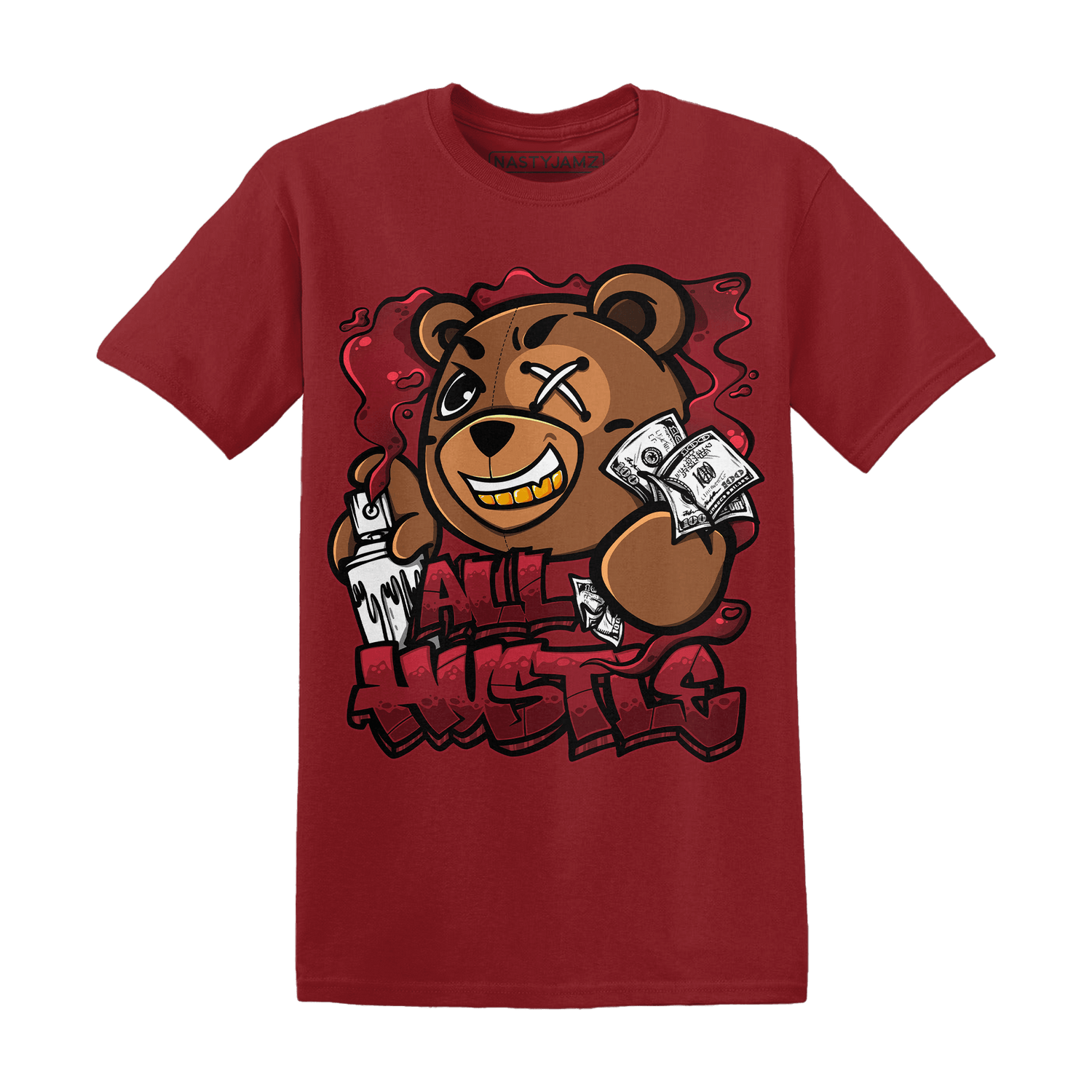 Cherry 12s T Shirt Match BER Hustle All Day - NastyJamz