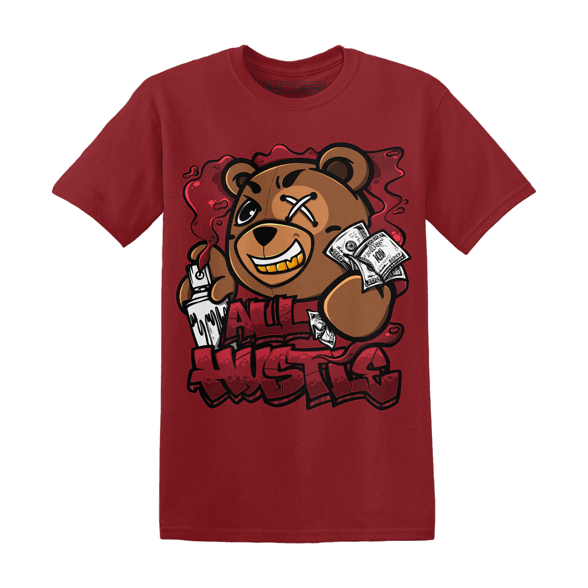 Cherry 12s T Shirt Match BER Hustle All Day - NastyJamz