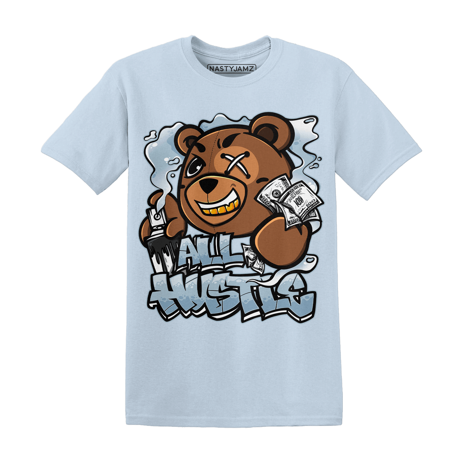 Blue Grey 13s T Shirt Match BER Hustle All Day - NastyJamz