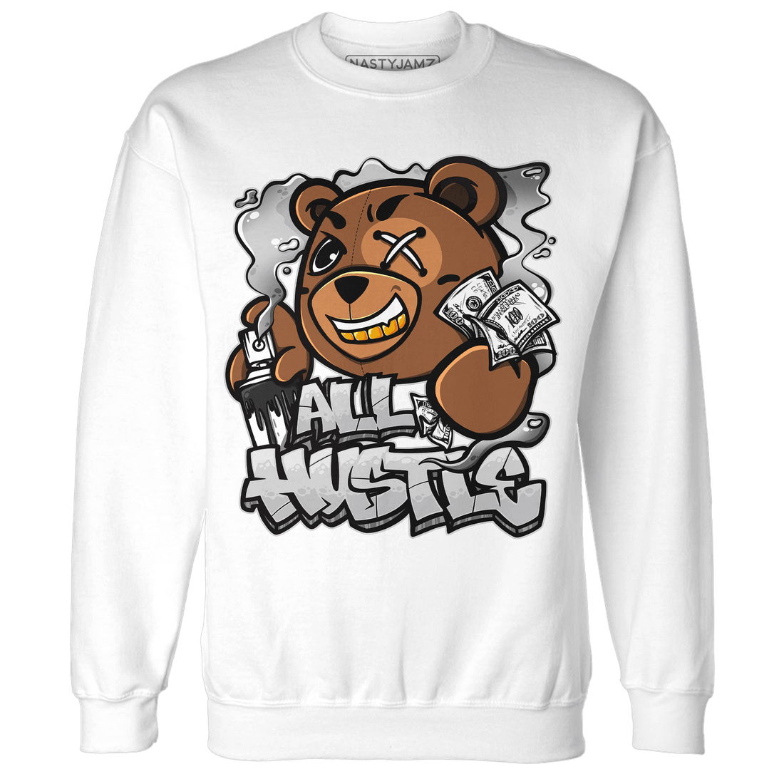 Retro High OG Black White 1s Sweatshirt Match BER Hustle All Day - NastyJamz