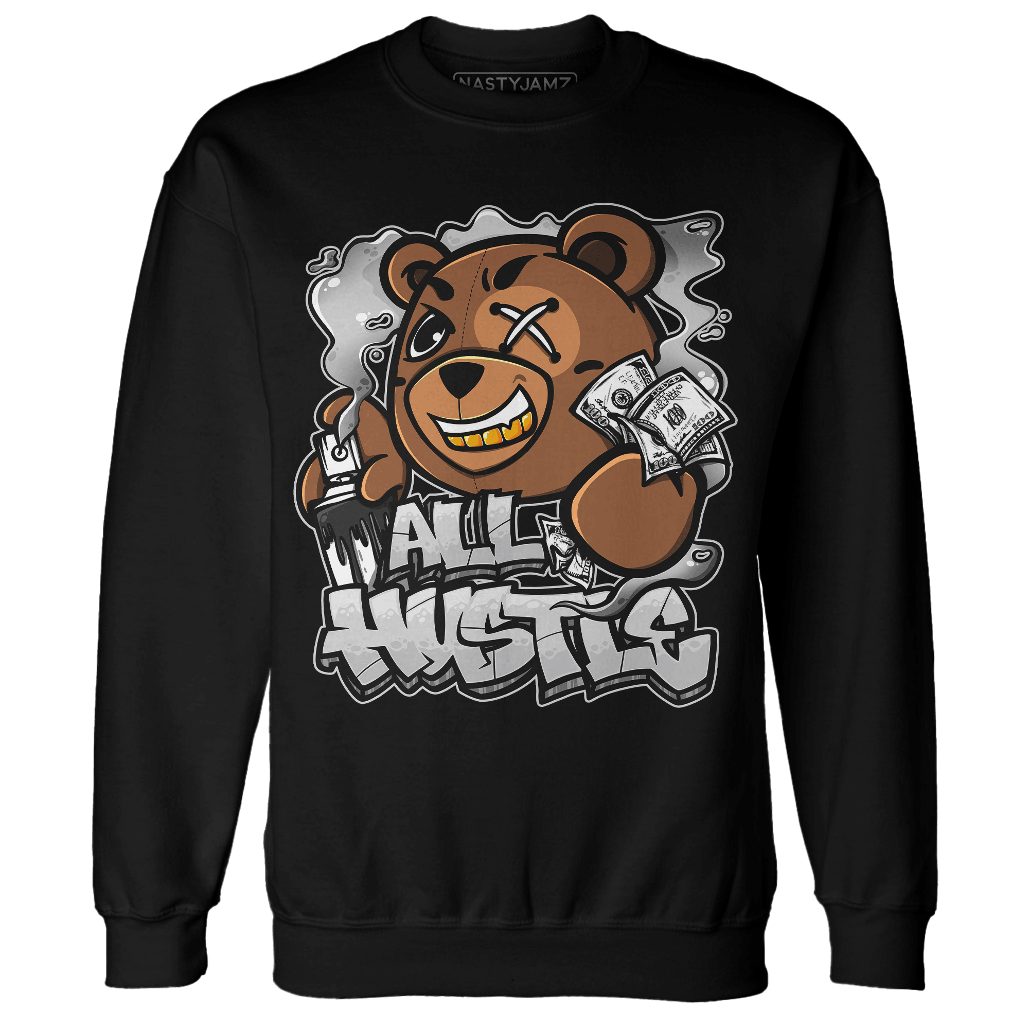 Retro High OG Black White 1s Sweatshirt Match BER Hustle All Day - NastyJamz