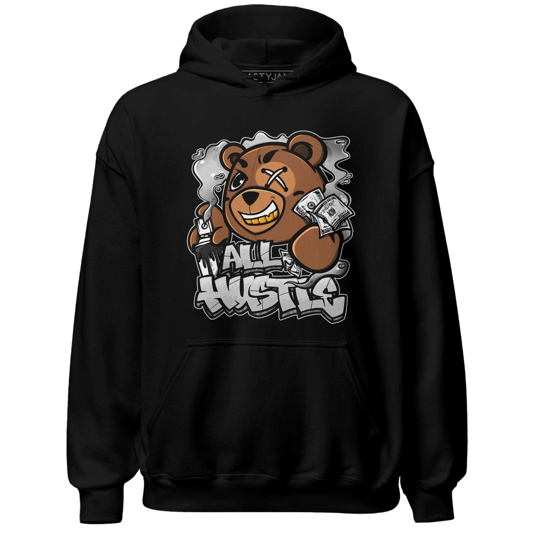 Retro High OG Black White 1s Hoodie Match BER Hustle All Day - NastyJamz