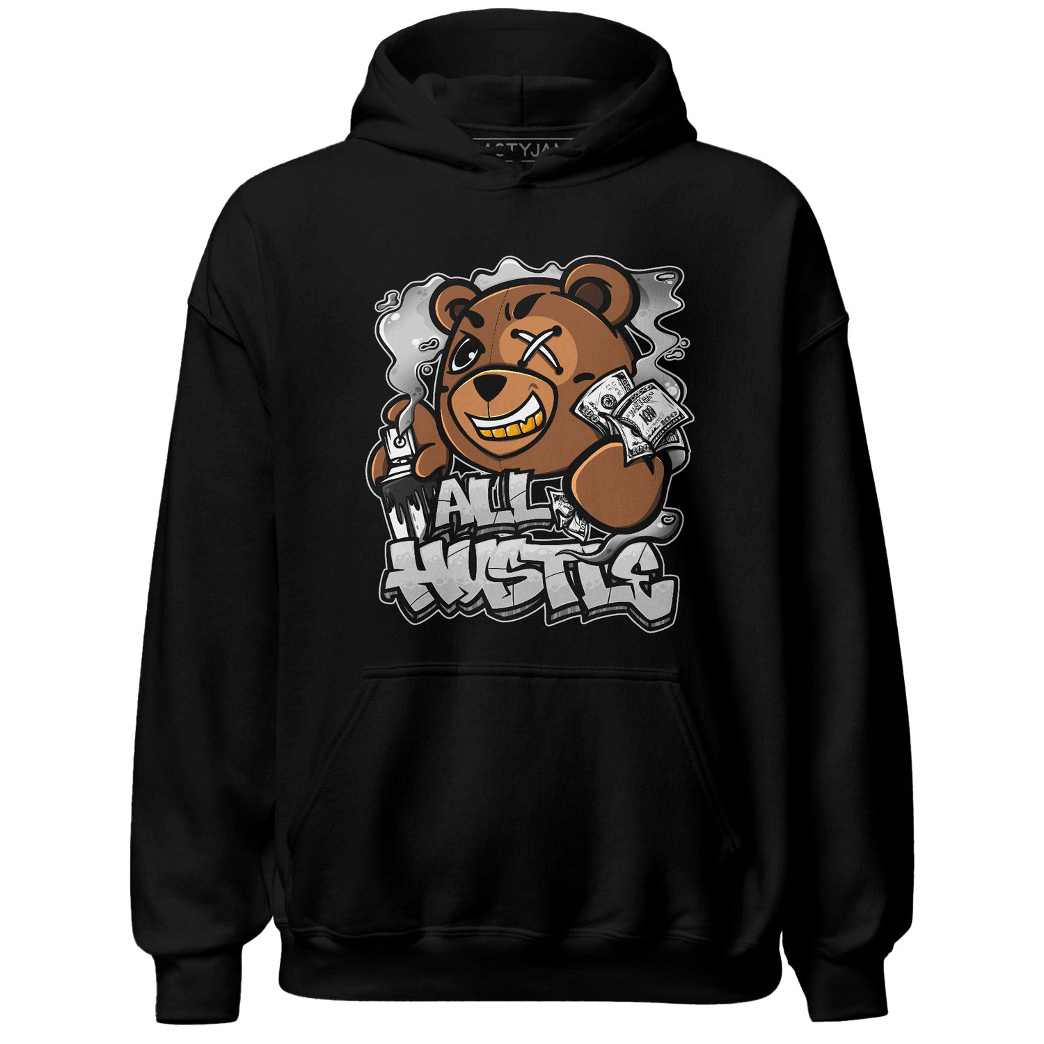 Retro High OG Black White 1s Hoodie Match BER Hustle All Day - NastyJamz