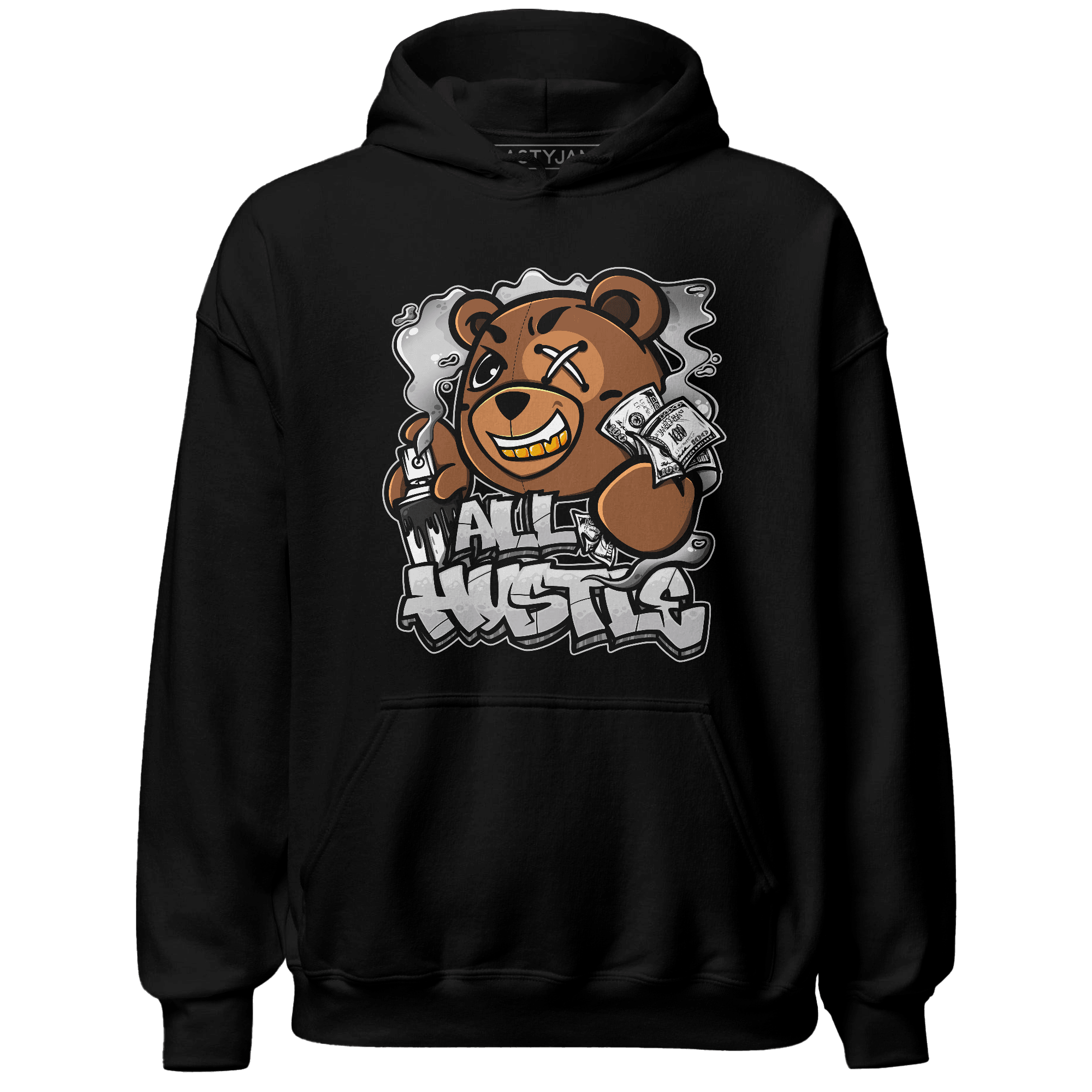 Retro High OG Black White 1s Hoodie Match BER Hustle All Day - NastyJamz