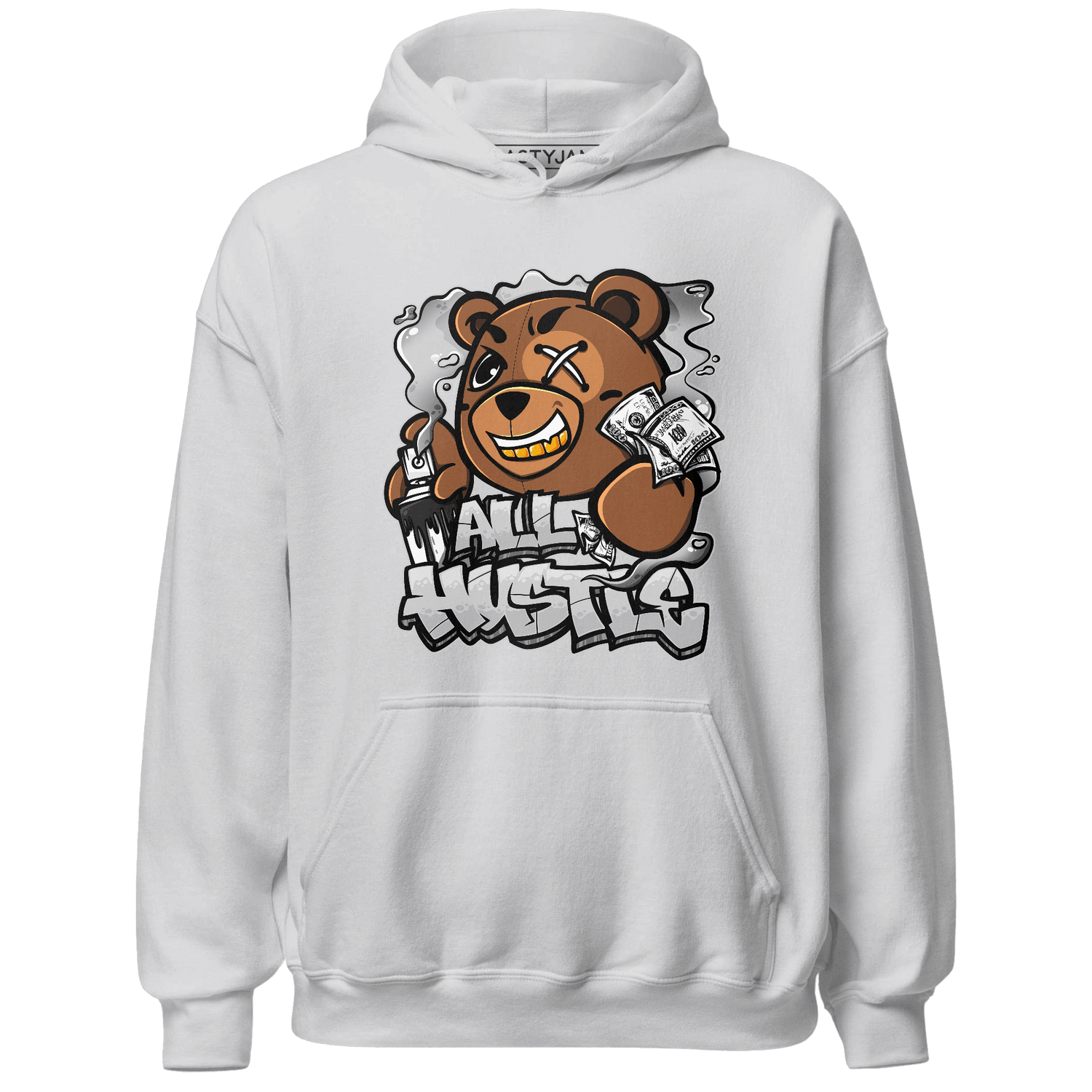 Retro High OG Black White 1s Hoodie Match BER Hustle All Day - NastyJamz