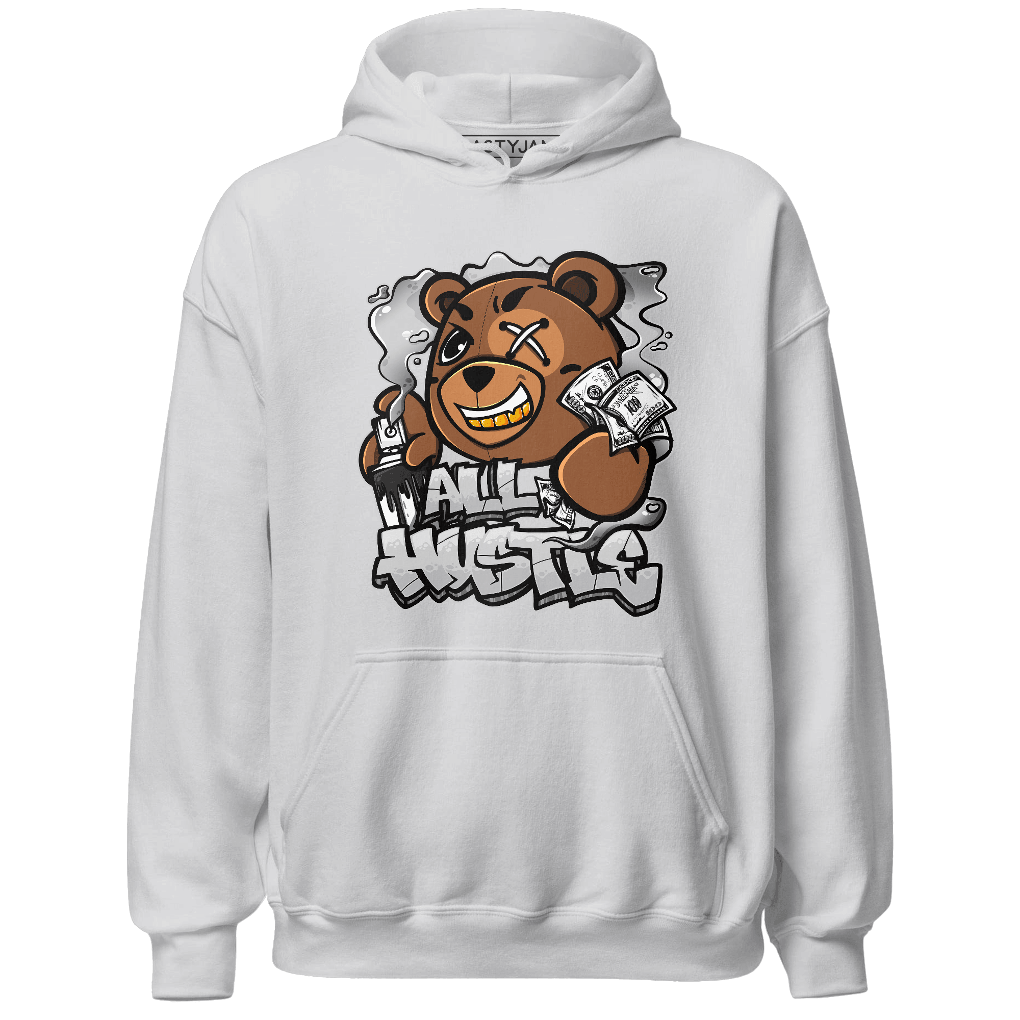 Retro High OG Black White 1s Hoodie Match BER Hustle All Day - NastyJamz