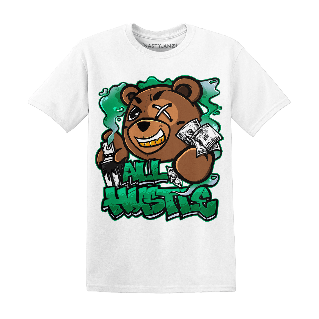 Lucky Green 5s T Shirt Match BER Hustle All Day - NastyJamz