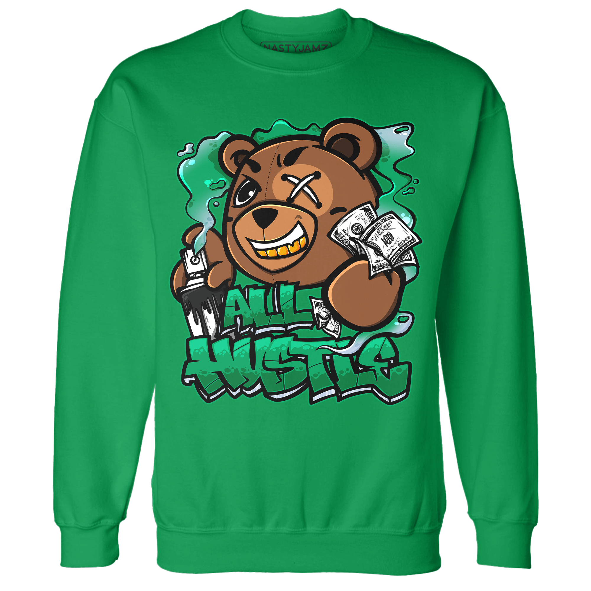 Lucky Green 5s Sweatshirt Match BER Hustle All Day - NastyJamz
