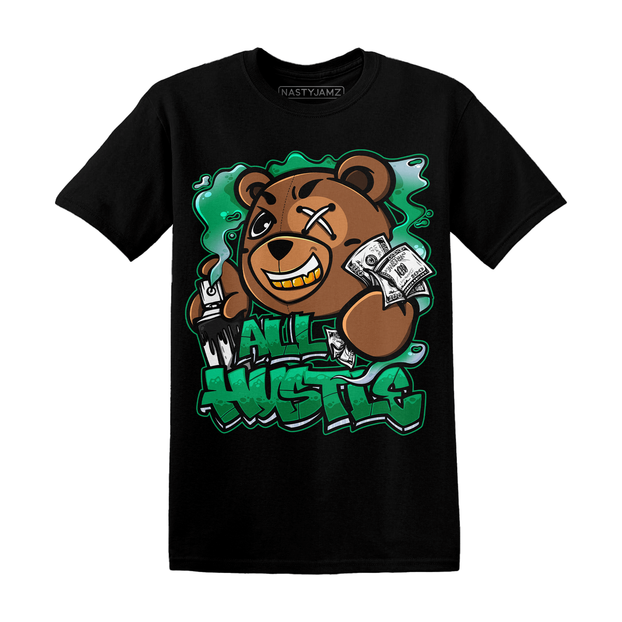 Lucky Green 5s T Shirt Match BER Hustle All Day - NastyJamz