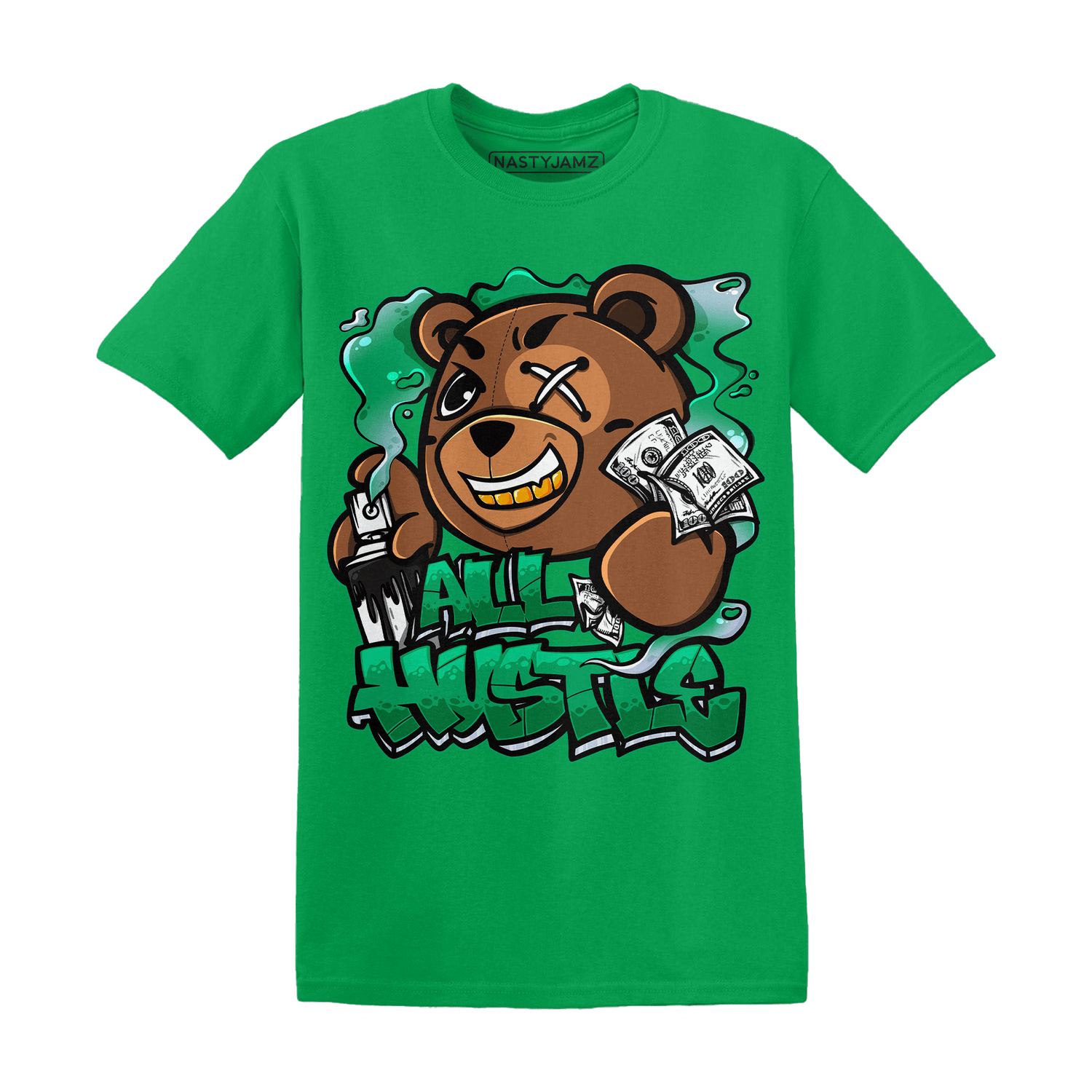 Lucky Green 5s T Shirt Match BER Hustle All Day - NastyJamz