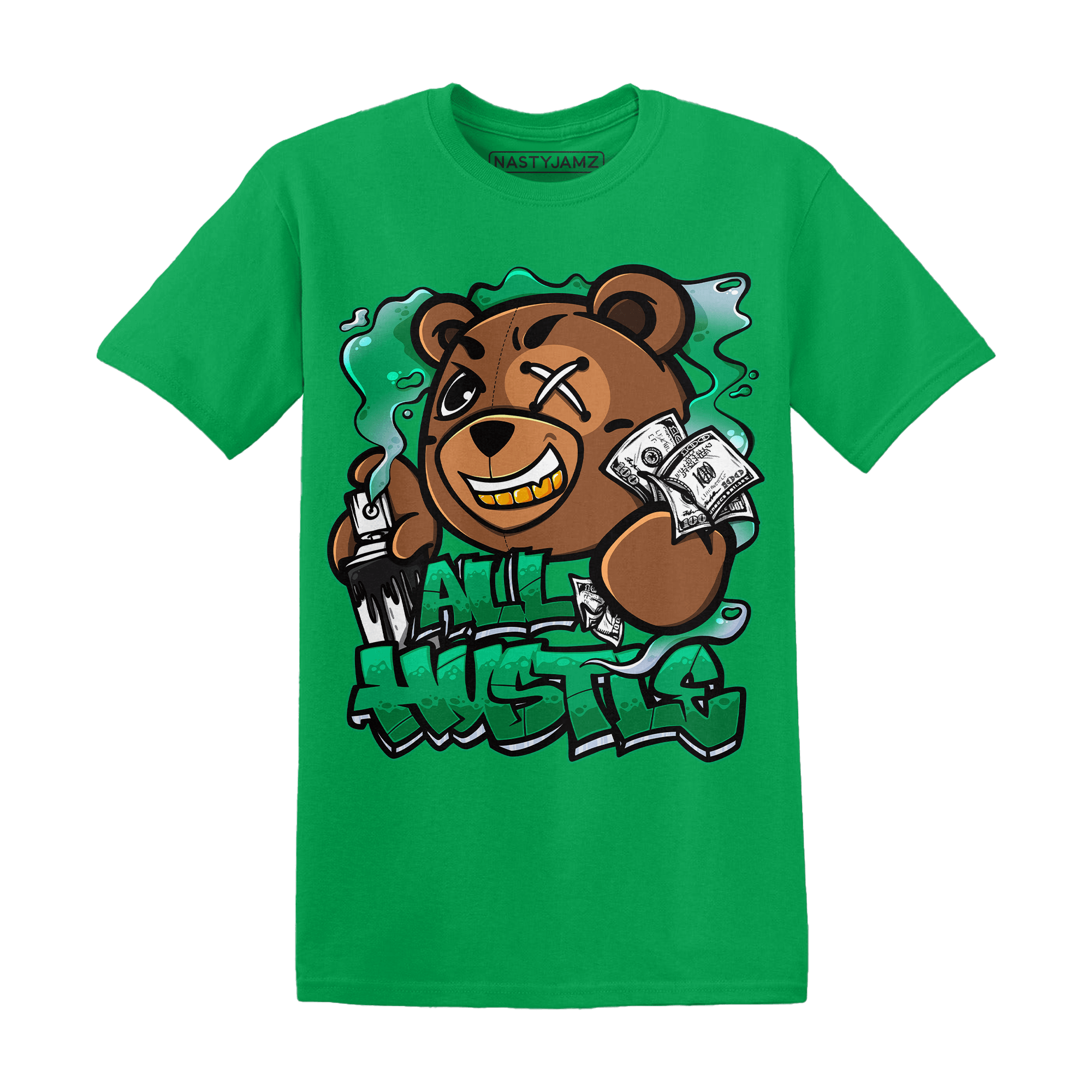Lucky Green 5s T Shirt Match BER Hustle All Day - NastyJamz