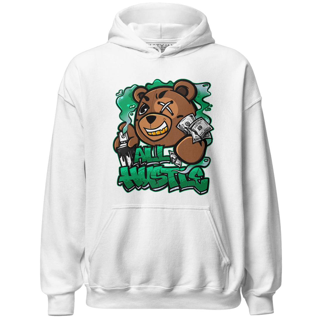 Lucky Green 5s Hoodie Match BER Hustle All Day - NastyJamz
