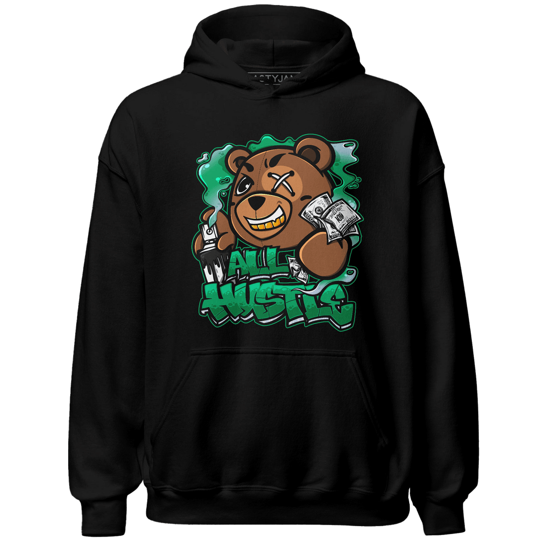 Lucky Green 5s Hoodie Match BER Hustle All Day - NastyJamz