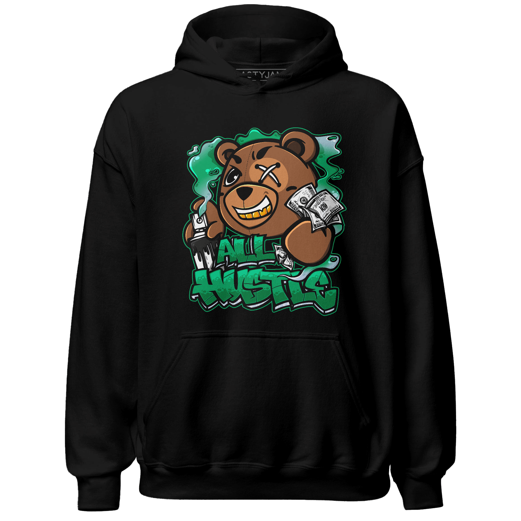 Lucky Green 5s Hoodie Match BER Hustle All Day - NastyJamz