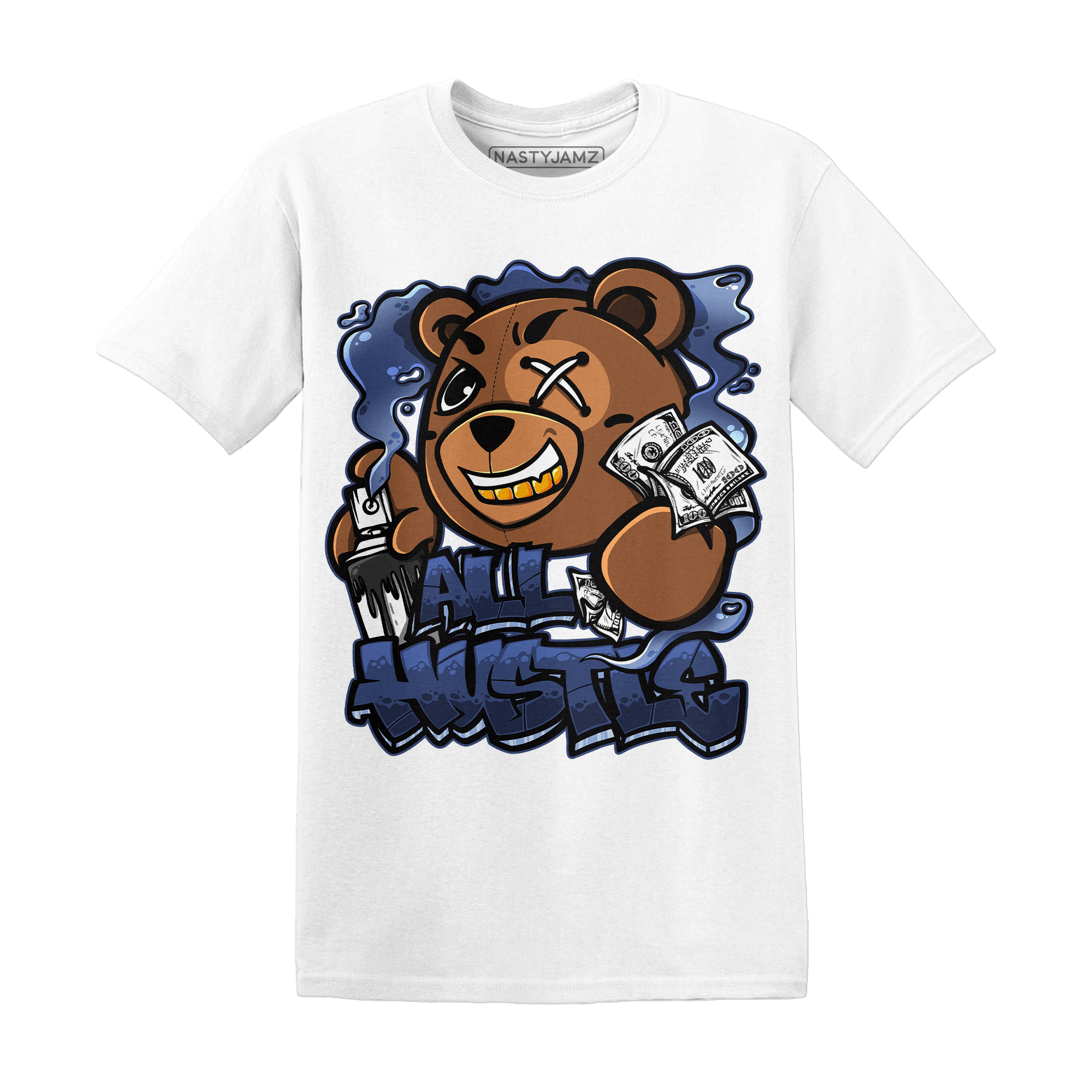 Midnight Navy 5s T Shirt Match BER Hustle All Day - NastyJamz