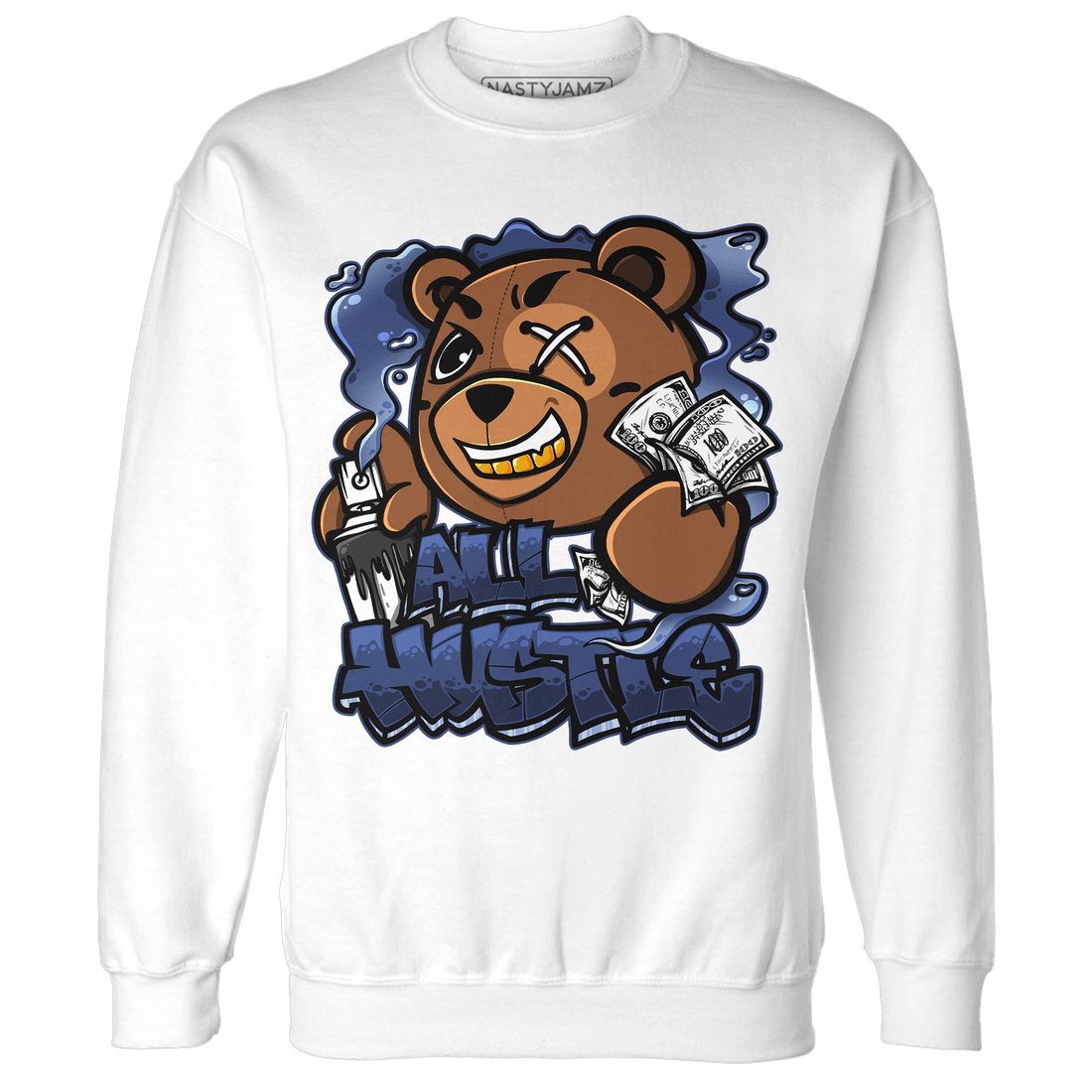 Midnight Navy 5s Sweatshirt Match BER Hustle All Day - NastyJamz