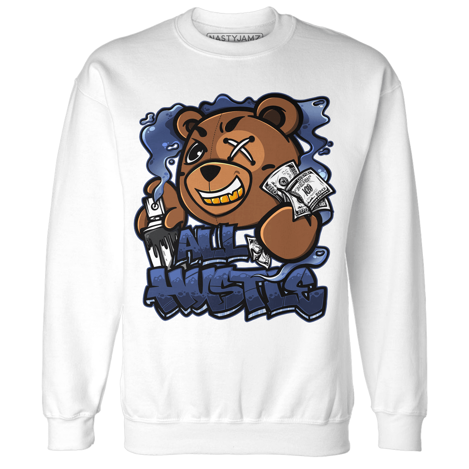 Midnight Navy 5s Sweatshirt Match BER Hustle All Day - NastyJamz