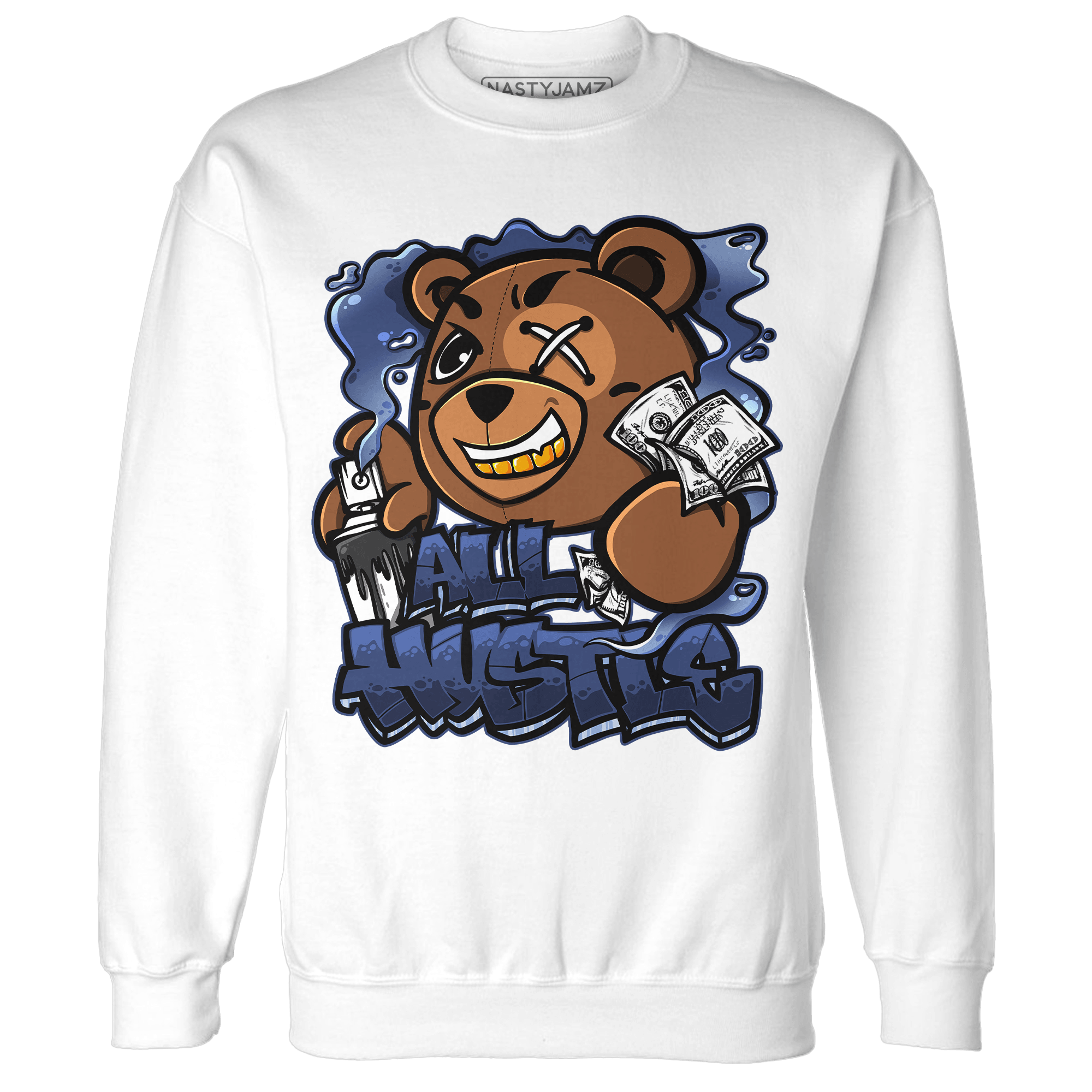 Midnight Navy 5s Sweatshirt Match BER Hustle All Day - NastyJamz